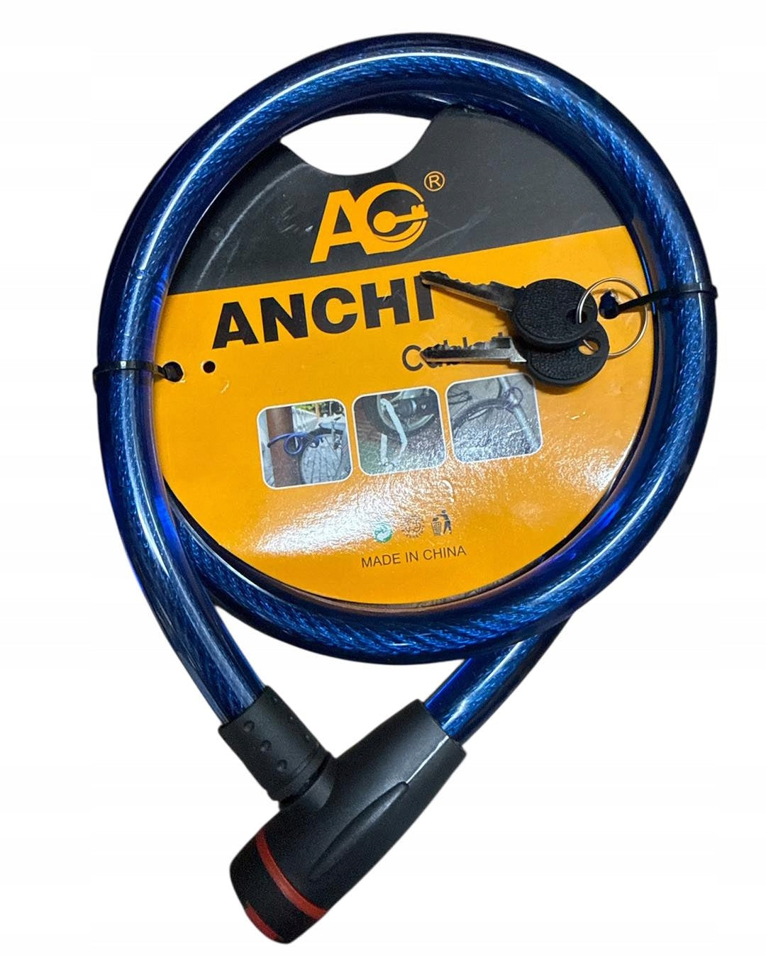 BICYCLE SAFETY CABLE 1 M WITH KEY 403G Weight 403 g