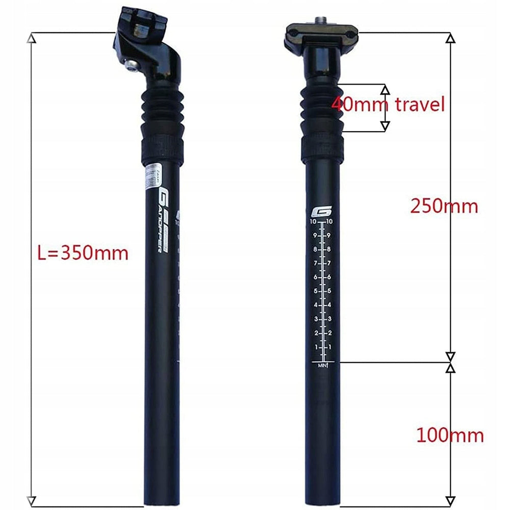 BICYCLE SEAT POST SUSPENSION 30.4 mm /350 mm Alu Diameter 30.4 mm