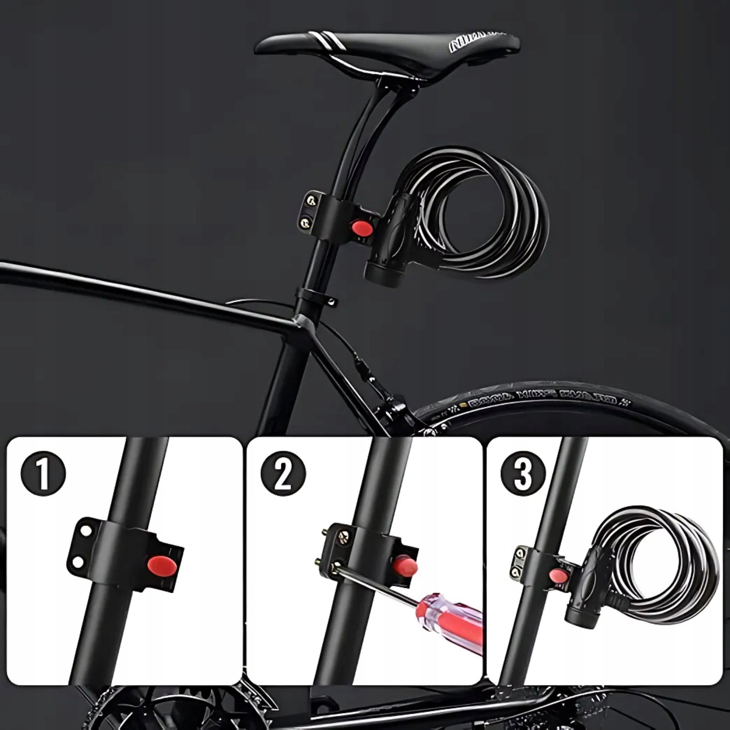 BICYCLE SECURITY LOCK FOR BICYCLE ON 2xKEY STRONG CORD Lock type key lock