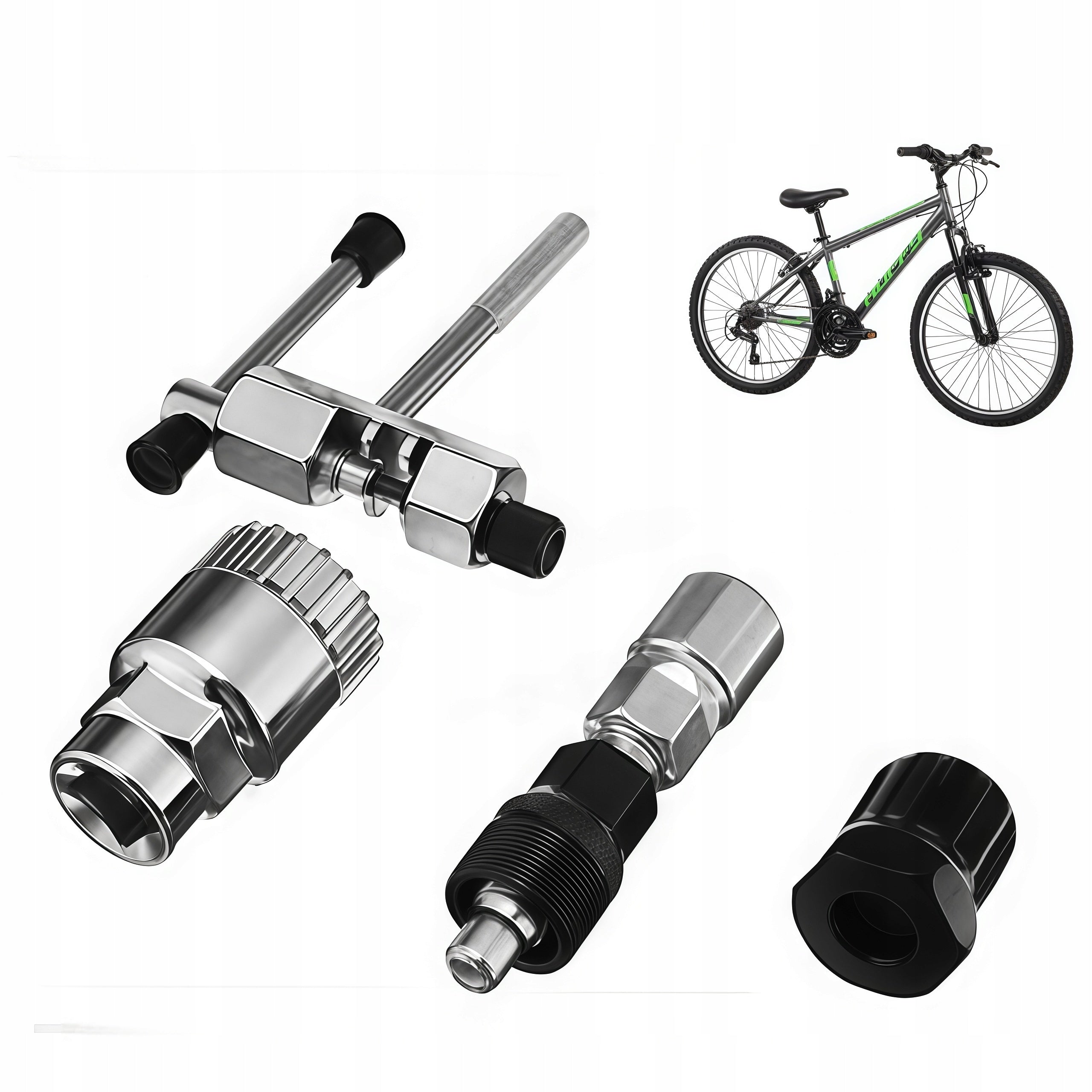 BICYCLE TOOLS FREEWHEEL CHAIN WRENCH SUPPORT CRANK PULLER SET