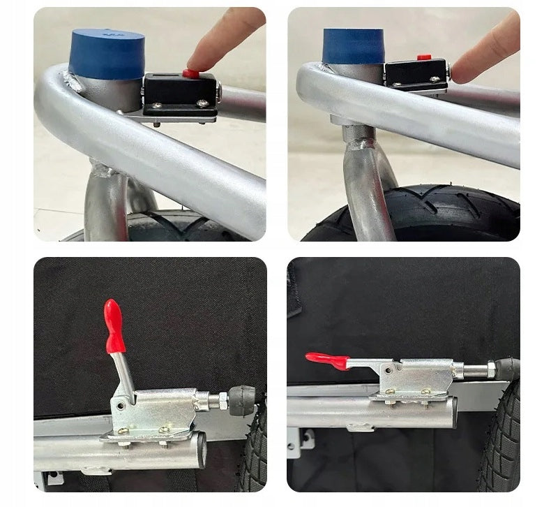 BICYCLE TRAILER 3in1 for children folding SHOCK ABSORPTION WHEEL 360 BLACK Brand Artnico