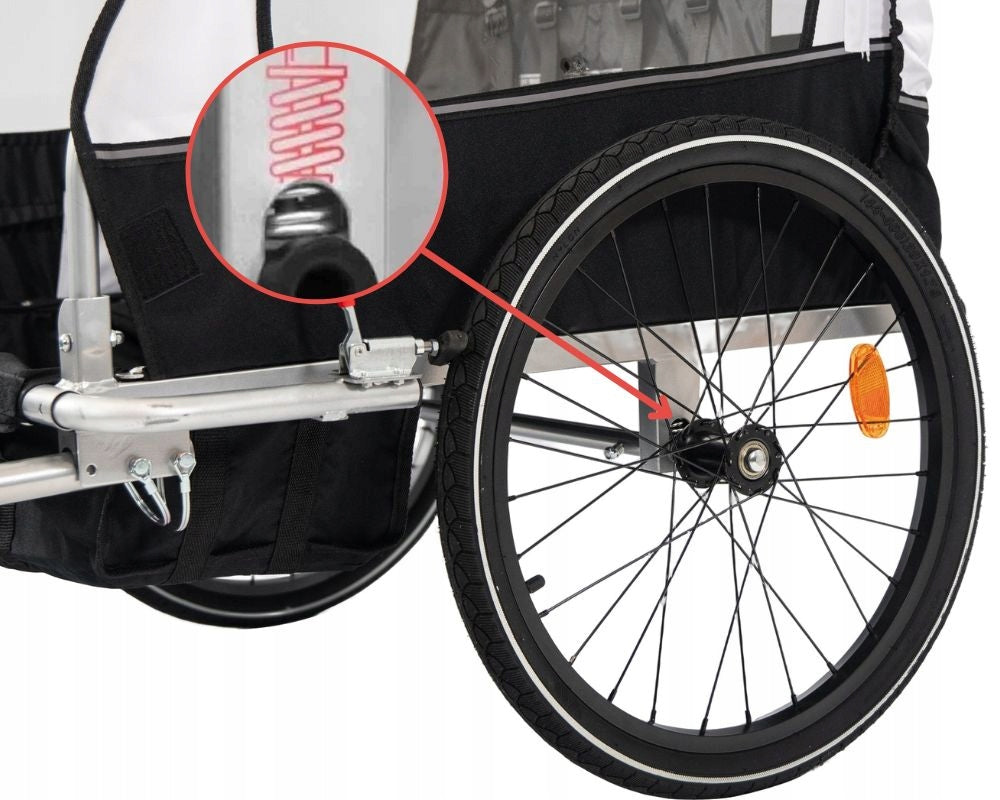 BICYCLE TRAILER 3in1 for children folding SHOCK ABSORPTION WHEEL 360 BLACK Maximum load 40 kg