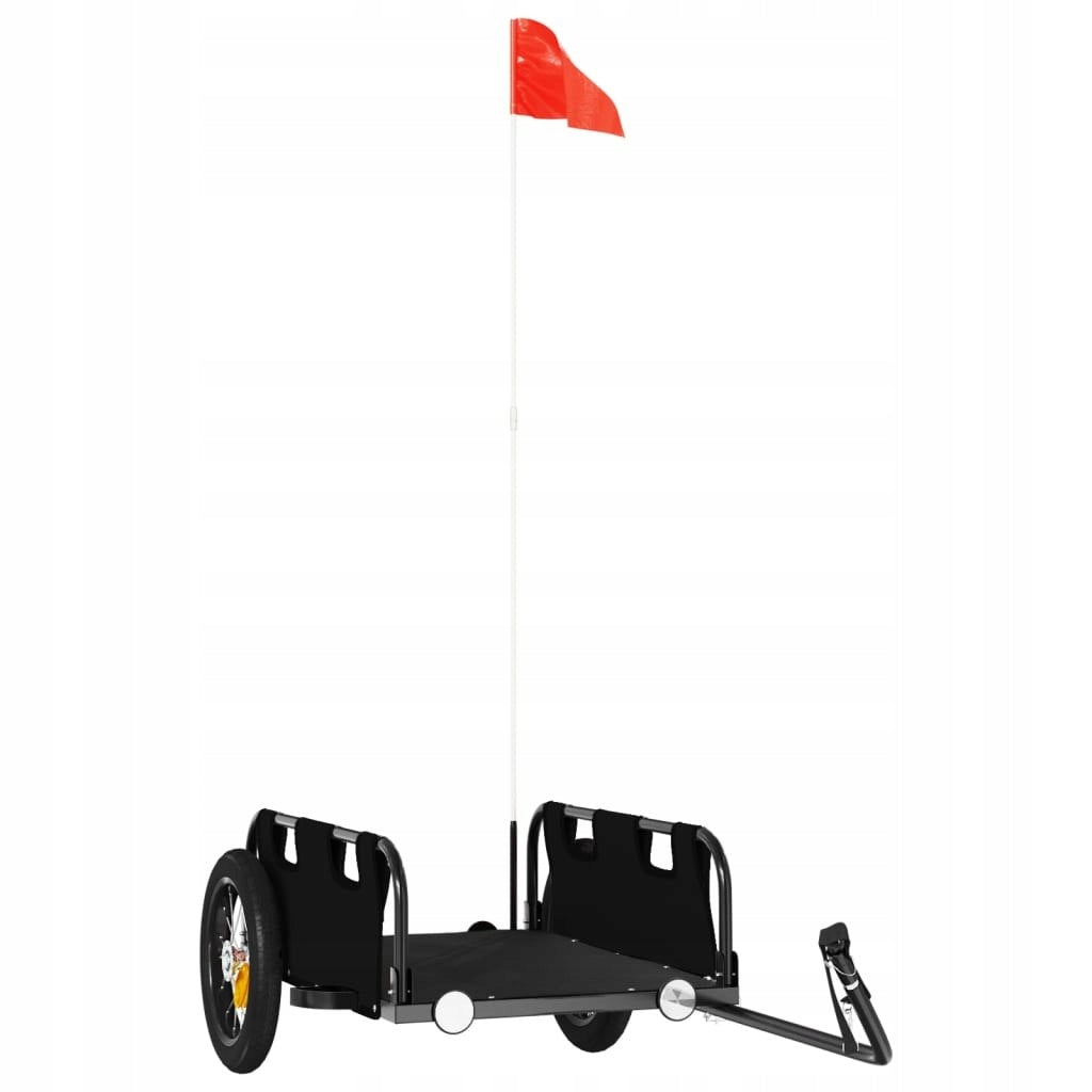 BICYCLE TRAILER BLACK OXFORD FABRIC AND IRON Brand VidaXL