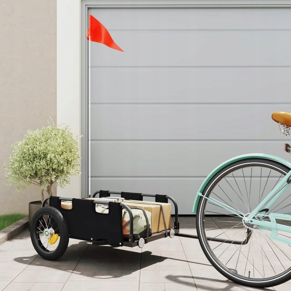 BICYCLE TRAILER BLACK OXFORD FABRIC AND IRON