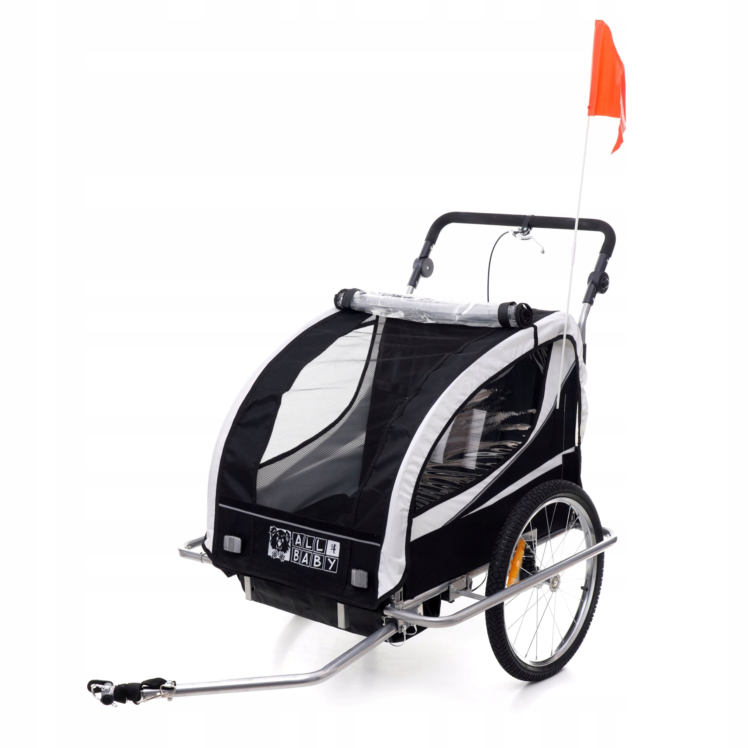 BICYCLE TRAILER CUSHIONED FOLDING AL03 LED WHITE For for kids