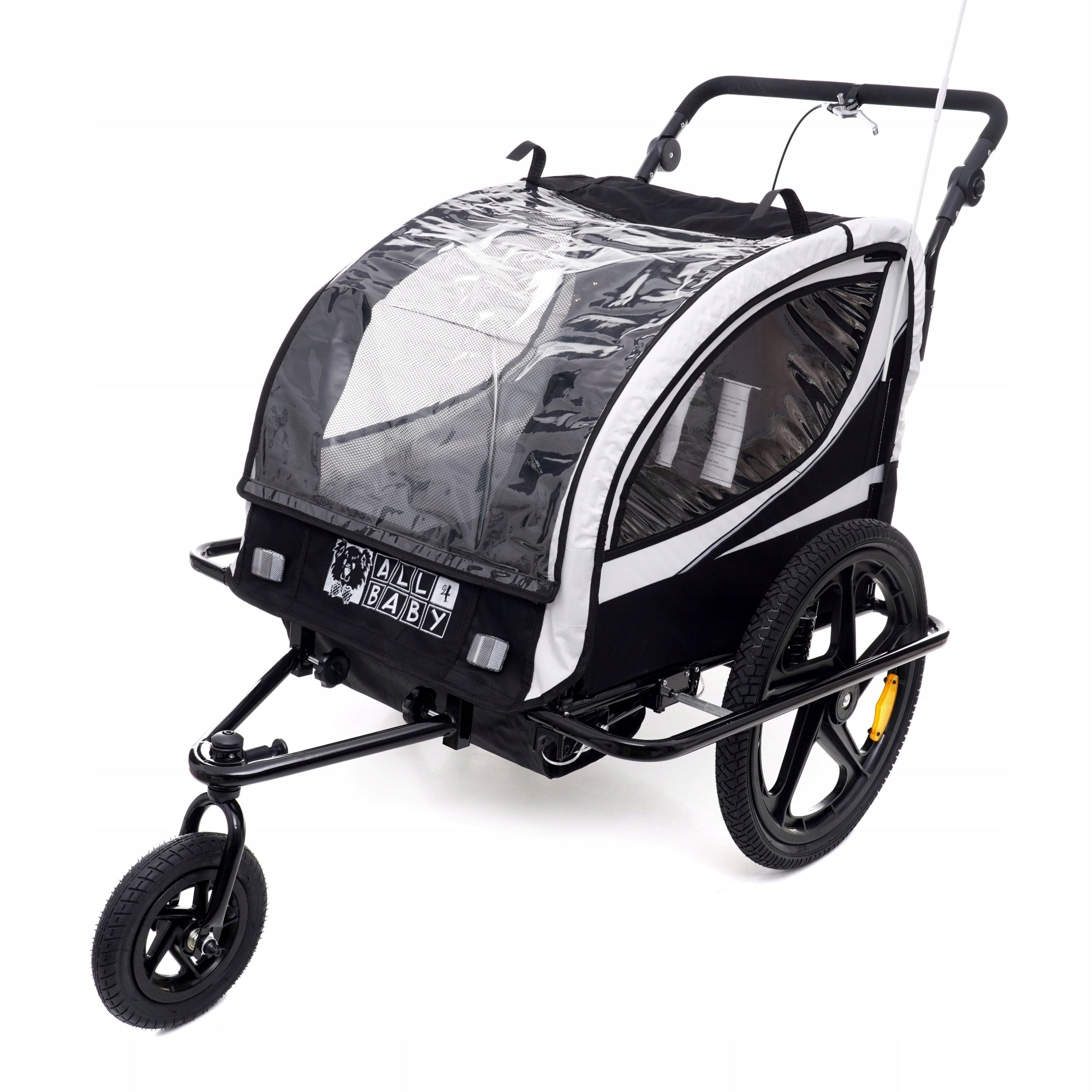 BICYCLE TRAILER CUSHIONED FOLDING AL04 WHITE LED Brand All4Baby