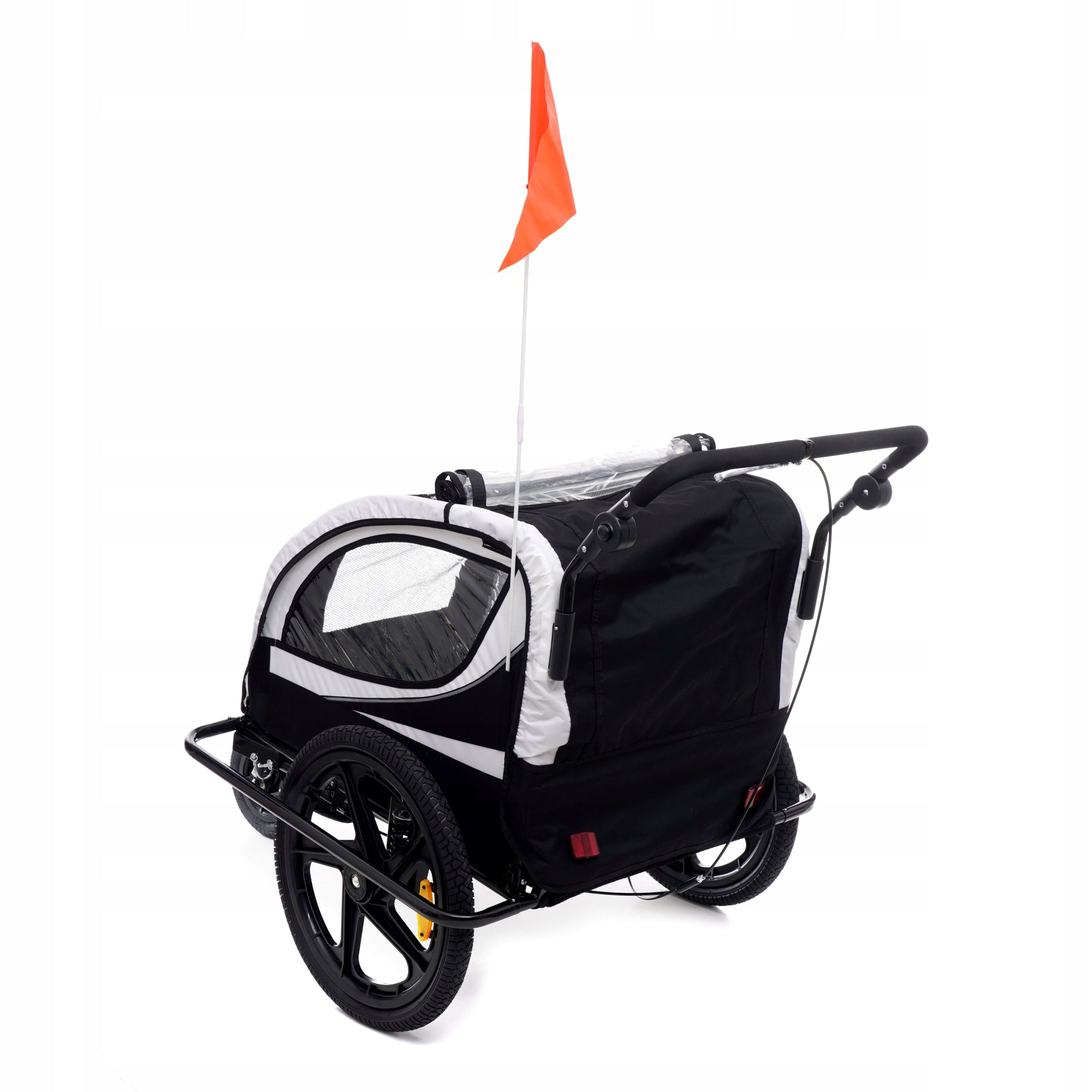 BICYCLE TRAILER CUSHIONED FOLDING AL04 WHITE LED Manufacturer code AL04 BLACK BIAŁA
