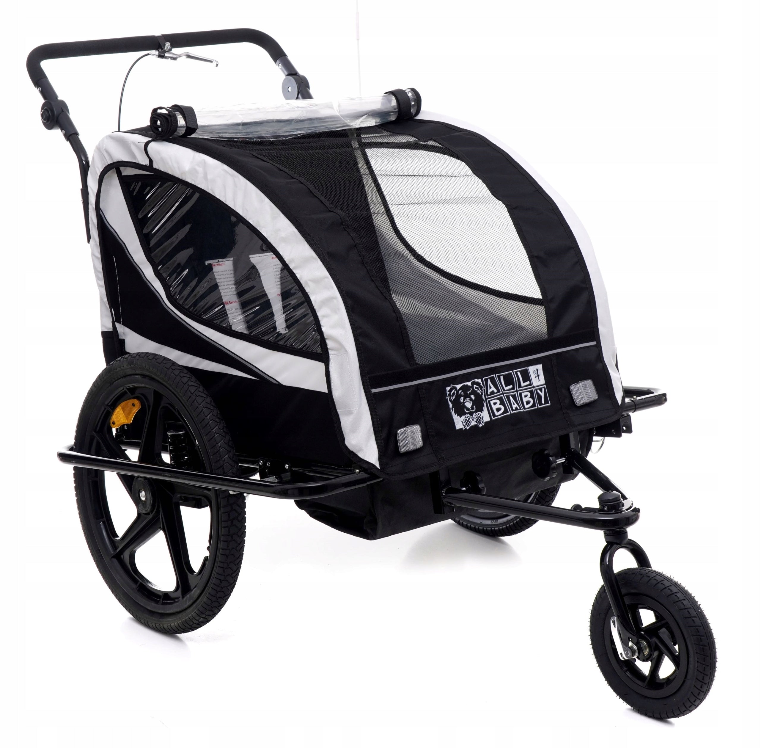 BICYCLE TRAILER CUSHIONED FOLDING AL04 WHITE LED Packaging status original