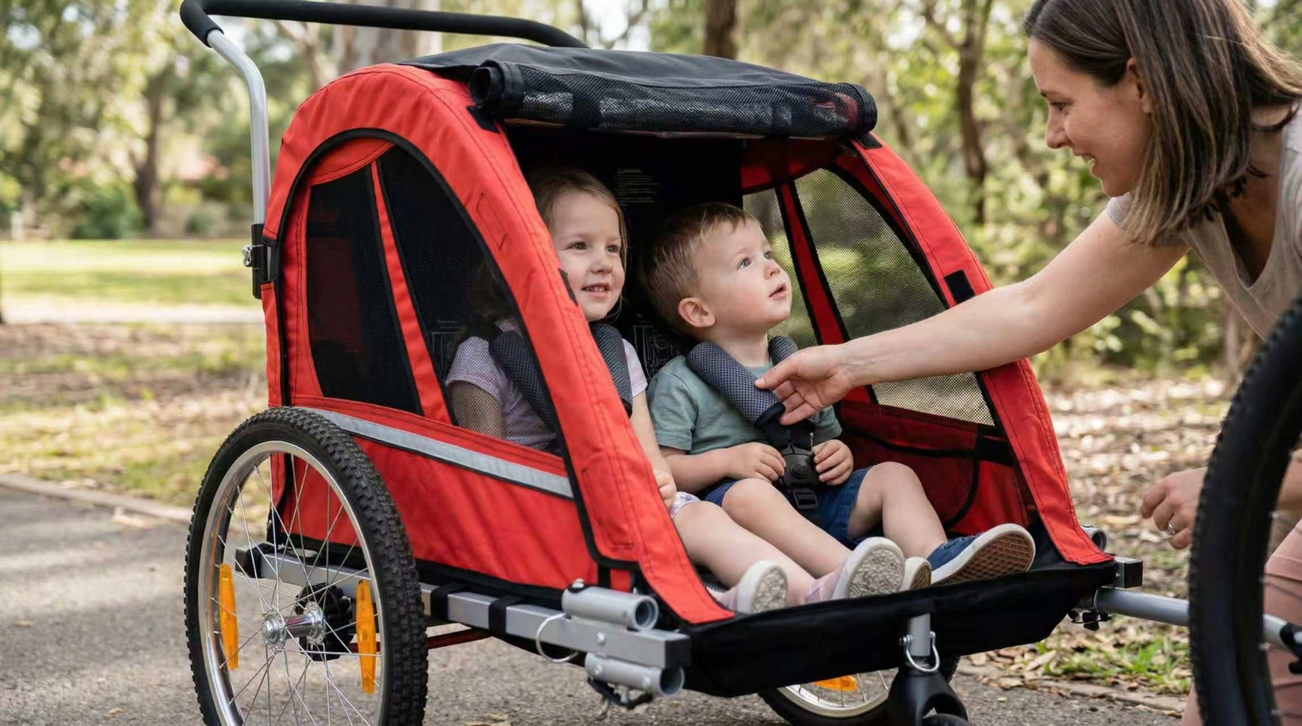 BICYCLE TRAILER FOR CHILDREN FOLDING RUNNING TROLLEY 2in1 Sepnine up to 40kg Brand no brand