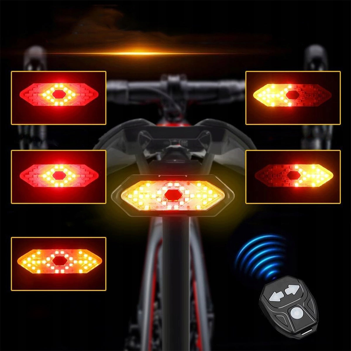BICYCLE TURN SIGNAL LAMP REAR LED REMOTE CONTROL LIGHTING FLASHER FOR BIKE Brand no brand