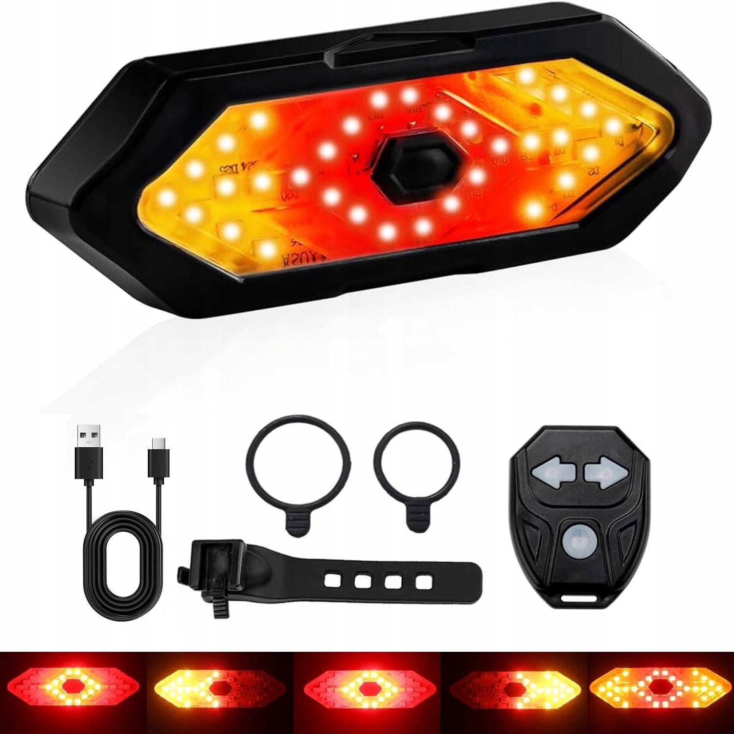 BICYCLE TURN SIGNALS SIGNALING REAR LED BLINKER BIKE