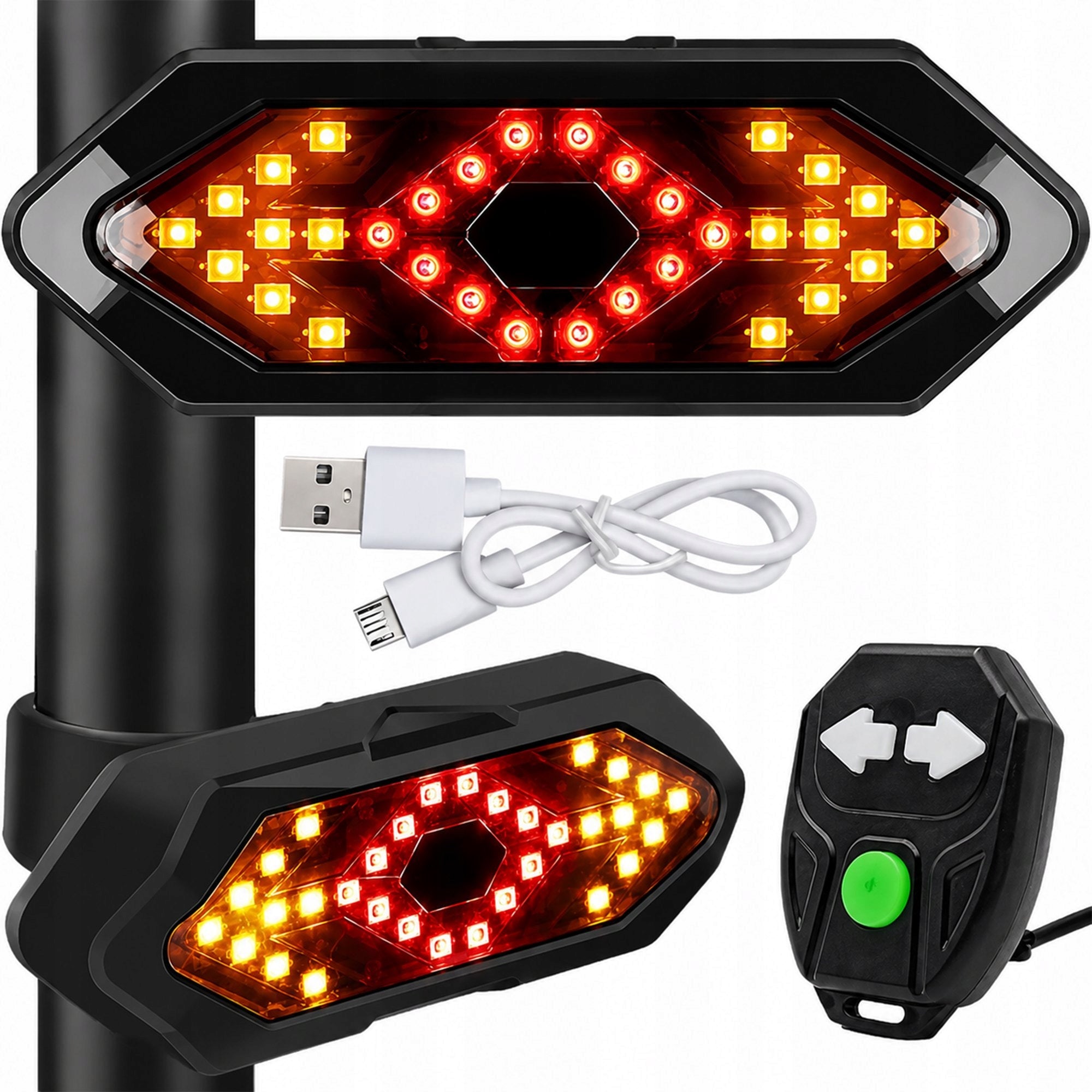 BICYCLE TURN SIGNALS SIGNALING REAR LED REMOTE CONTROL LIGHTING BLINKER BIKE