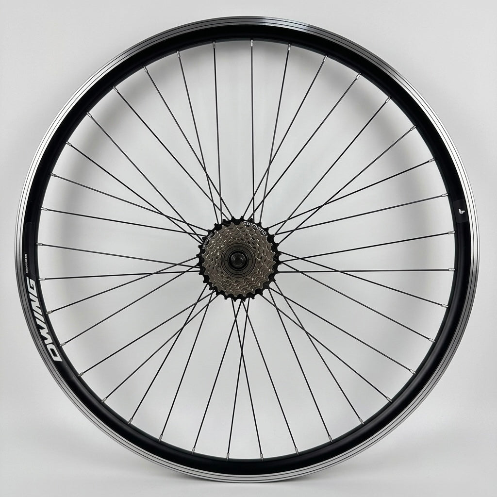 BICYCLE WHEEL 28 INCHES REAR FREEWHEEL 7 ROW SHIMANO REINFORCED Packaging status original