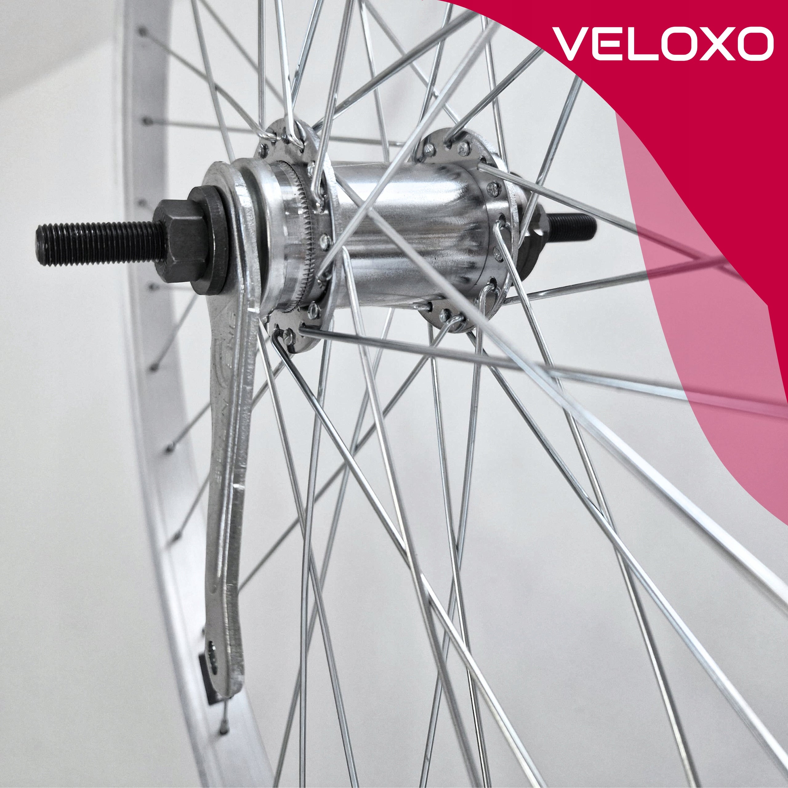 BICYCLE WHEEL FOR BIKE REAR TORPEDO 26 INCHES VELOXO ALU SILVER VS. Brake type v-brake