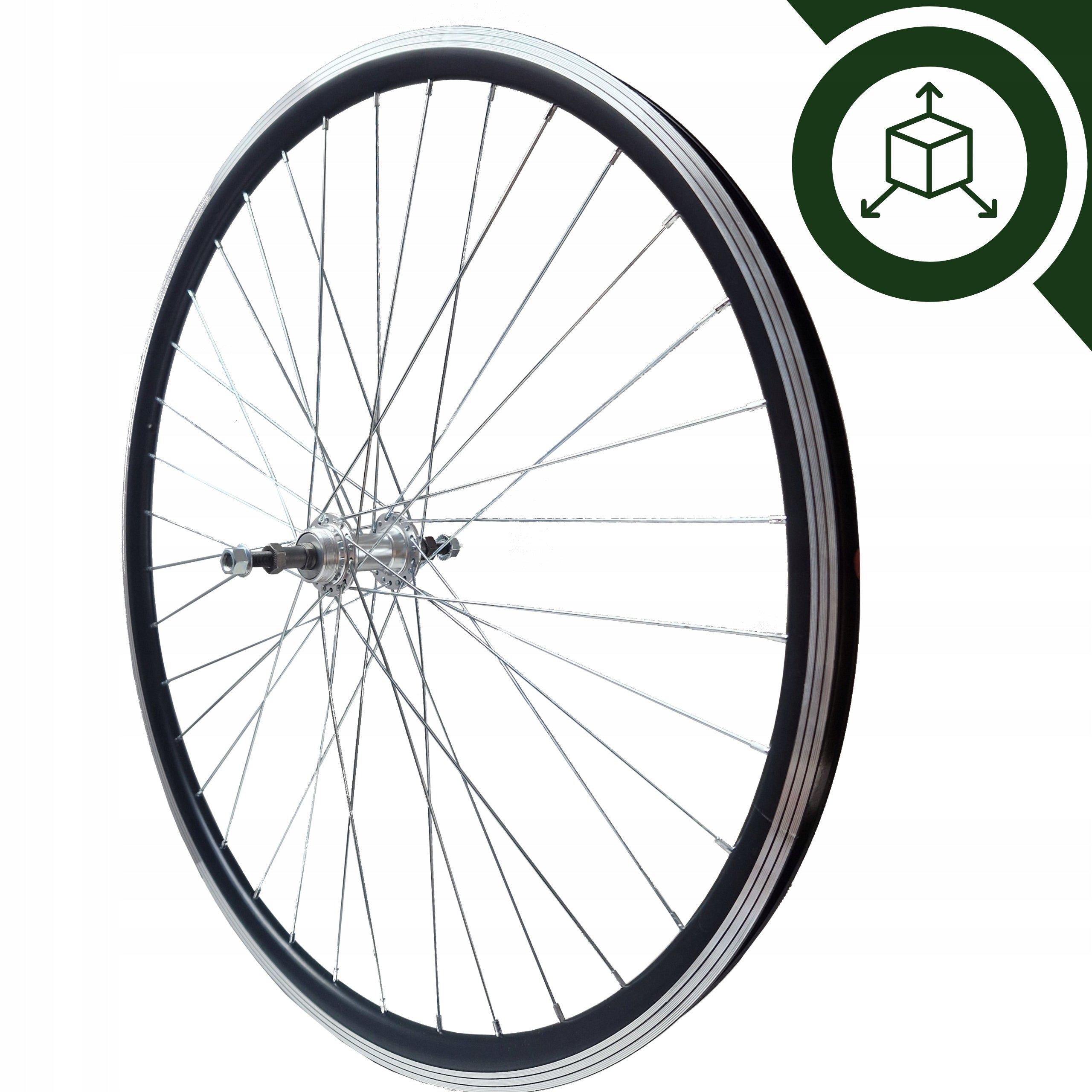 BICYCLE WHEEL REAR 28/29 INCHES + FREEWHEEL 7-ROW BLACK V-BRAKE ALU Brand no brand