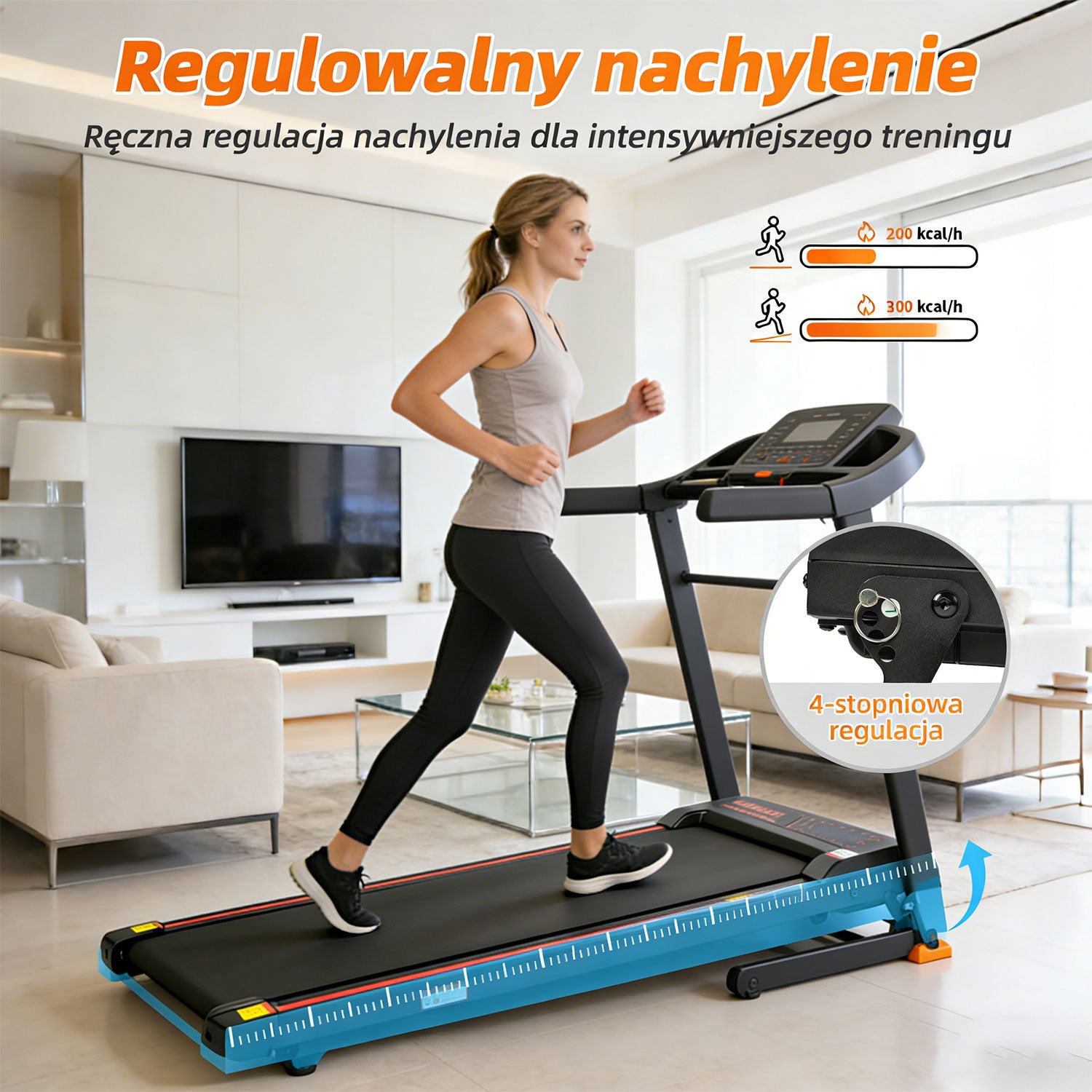BIEŻNIA ELEKTRYCZNA DOMOWA TRENINGOWA POD ŁÓŻKO WALKINGPAD 110 KG 6KM/H Maximum user weight 110 kg