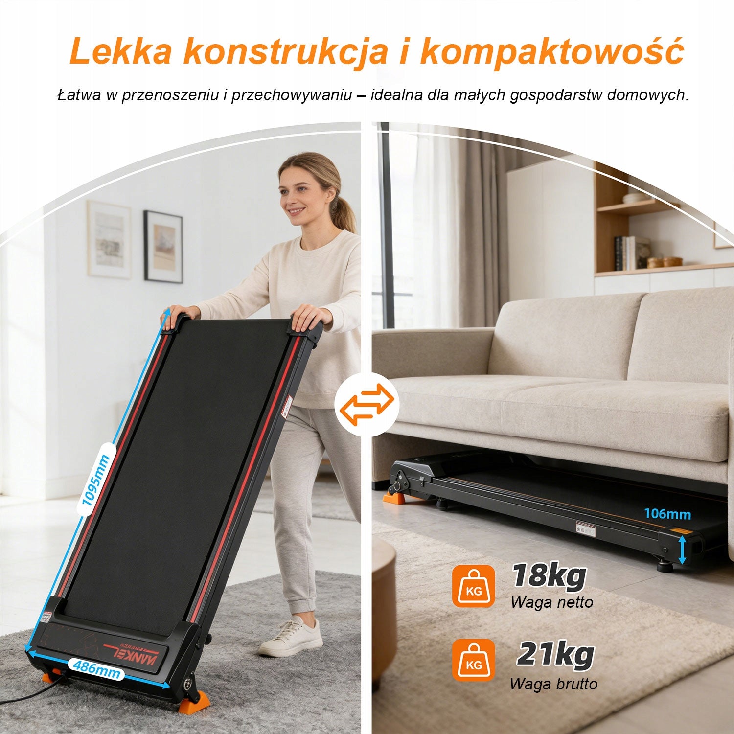 BIEŻNIA ELEKTRYCZNA DOMOWA TRENINGOWA POD ŁÓŻKO WALKINGPAD 110 KG 6KM/H Model other