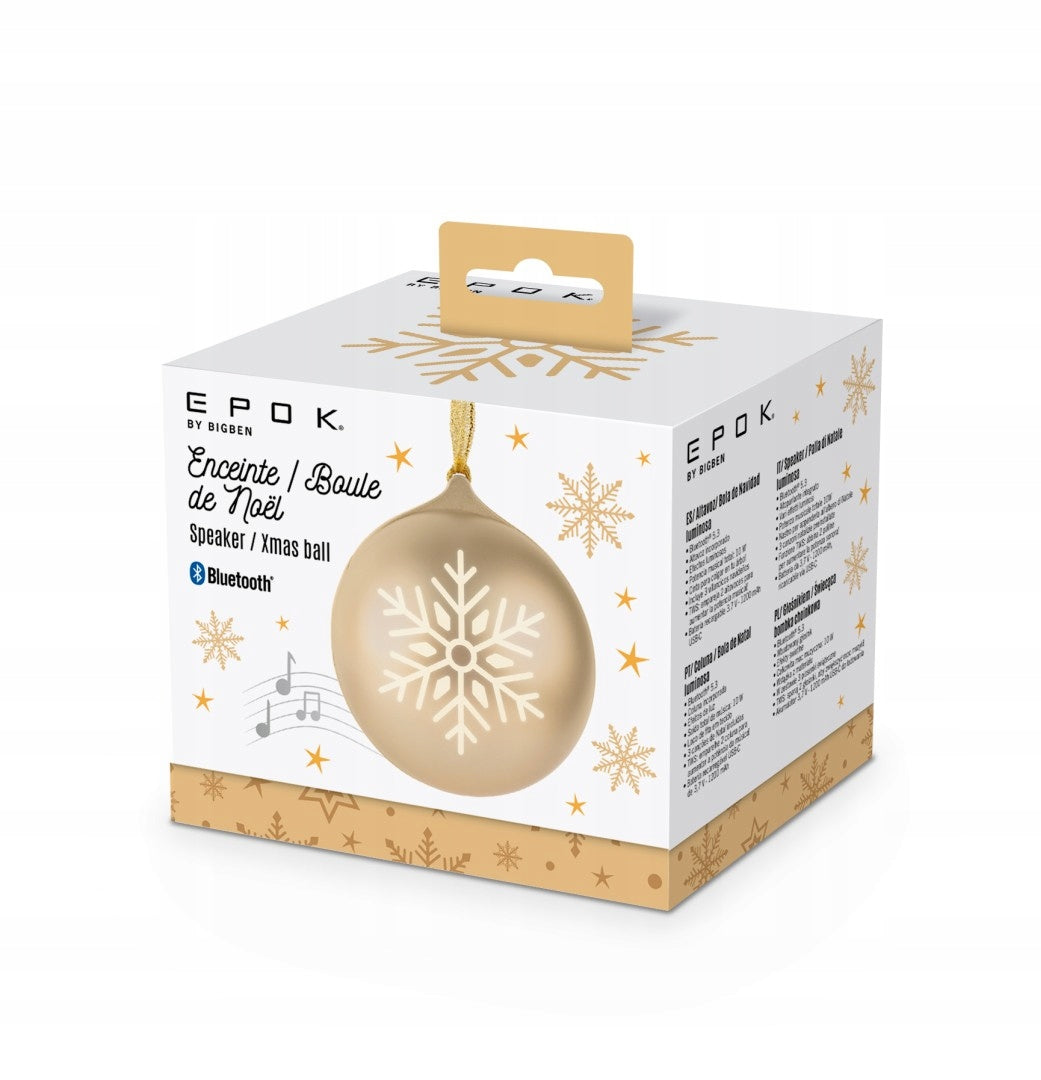 BIG BEN Glowing Christmas Bauble with Bluetooth Speaker - Gold