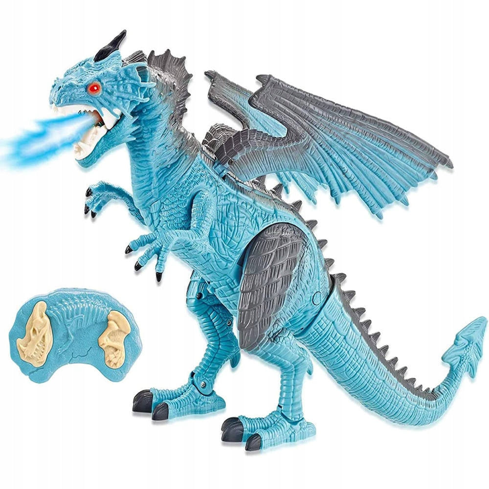 BIG DINOSAUR PILOT CONTROLLED DRAGON BREATHING FIRE WALKS ROARING ZION