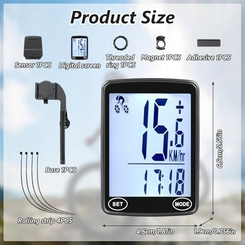BIKE COMPUTER WIRELESS LCD 24 FUNCTIONS WATERPROOF FOR CYCLISTS Manufacturer code Bez marki