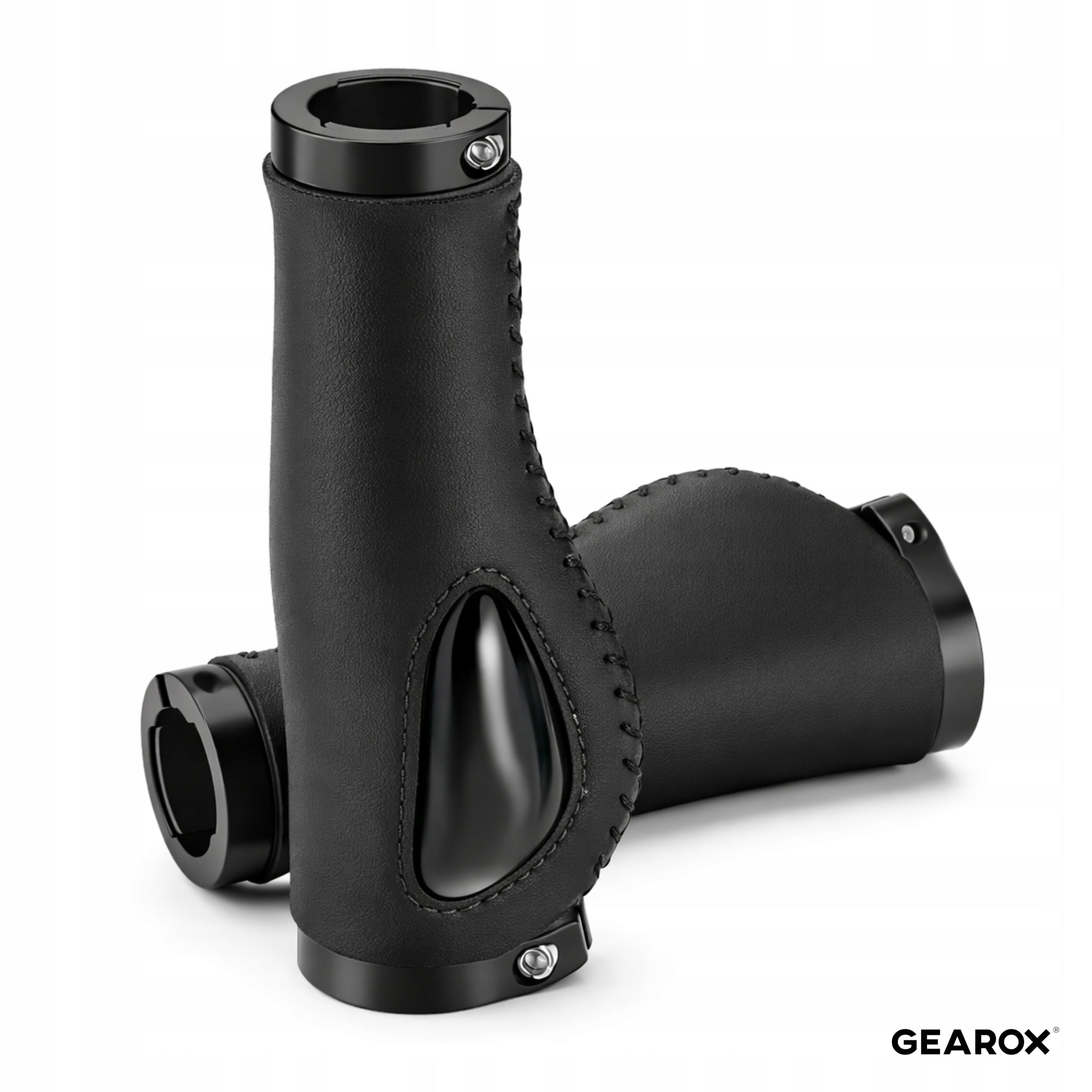 BIKE GRIPS FOR HANDLEBARS SHOCK-ABSORBING SOFT GRIPS BLACK Manufacturer code Gearox CHWYTY SKÓRA EKOLOGICZNA