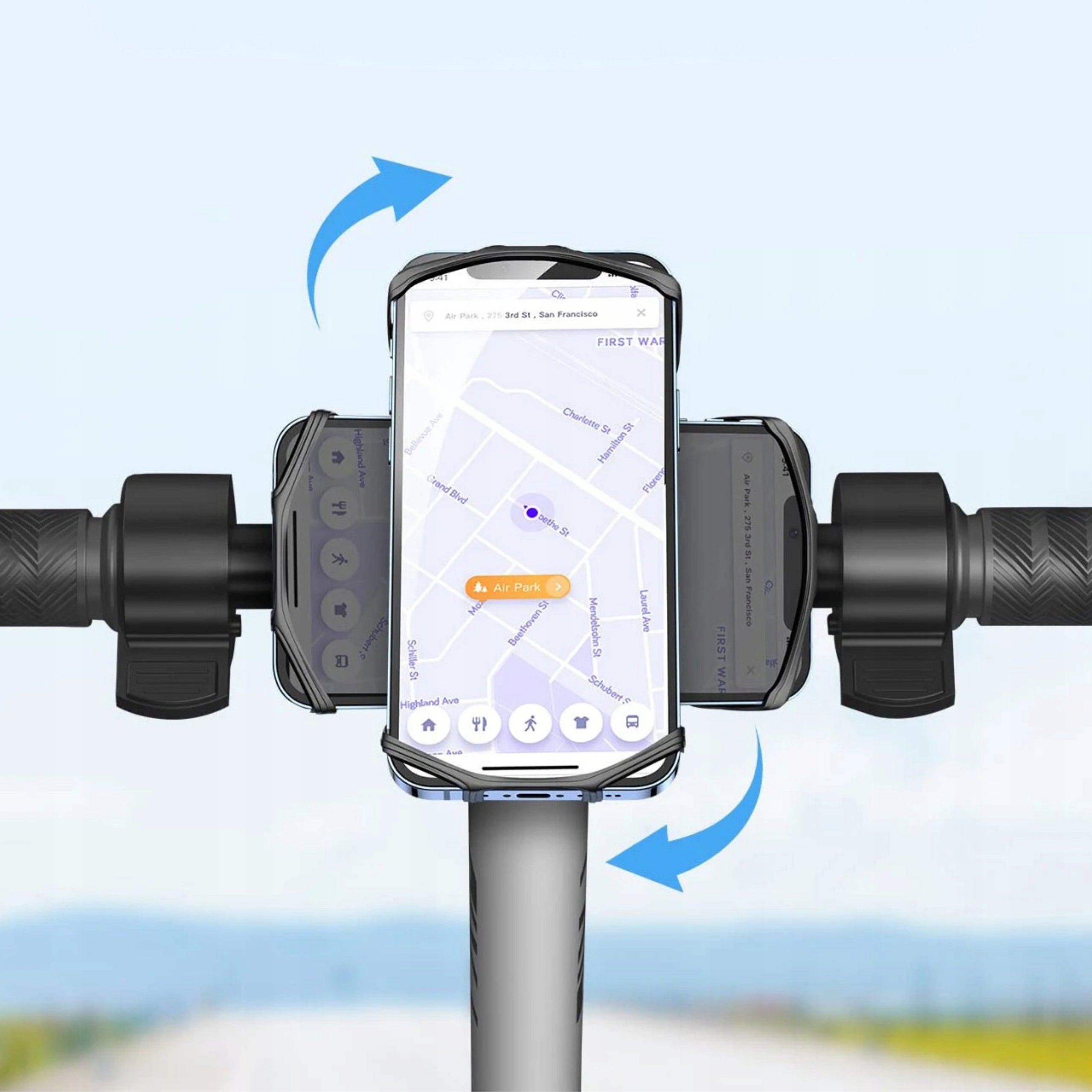 BIKE HANDLEBAR MOUNT MOTOR BIKE SCOOTER FLEXIBLE 360° GXR-6 Model GXR-6