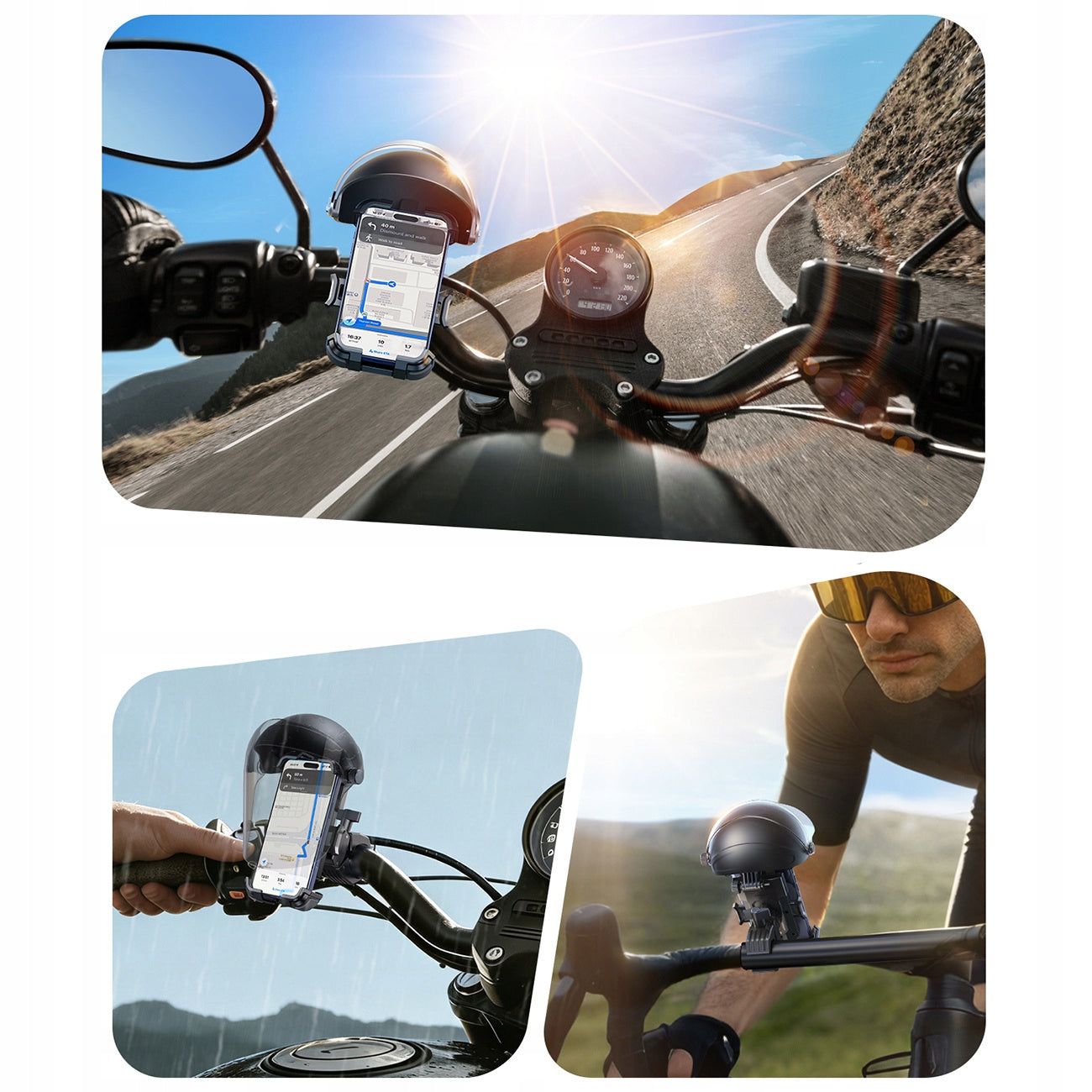 BIKE HANDLEBAR PHONE HOLDER FOR BIKE STABLE WITH SHOCK ABSORPTION Brand Joyroom