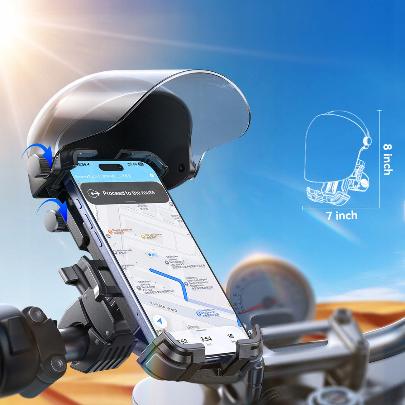 BIKE HANDLEBAR PHONE HOLDER FOR BIKE STABLE WITH SHOCK ABSORPTION For mobile