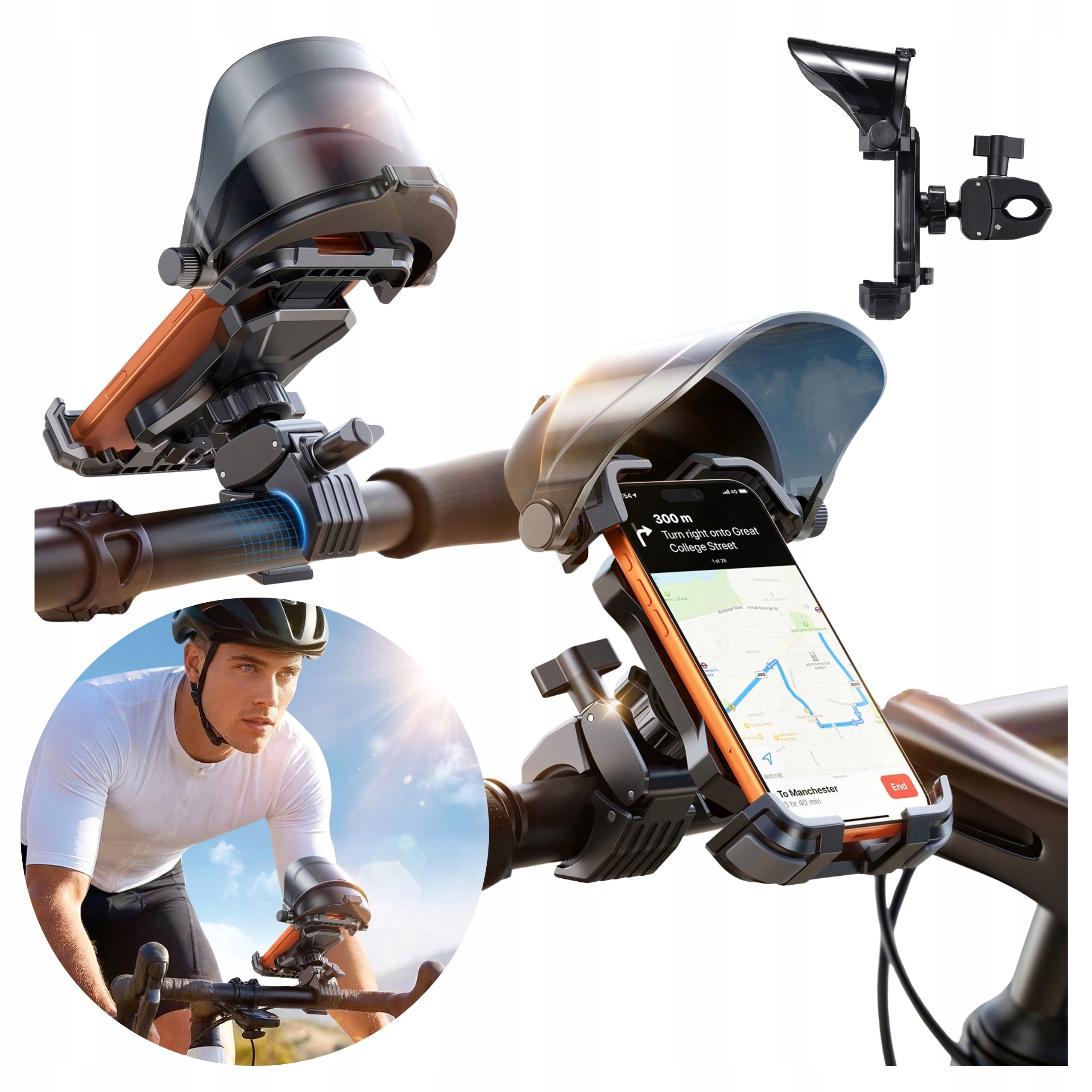 BIKE HANDLEBAR PHONE HOLDER FOR BIKE SUNSHADE
