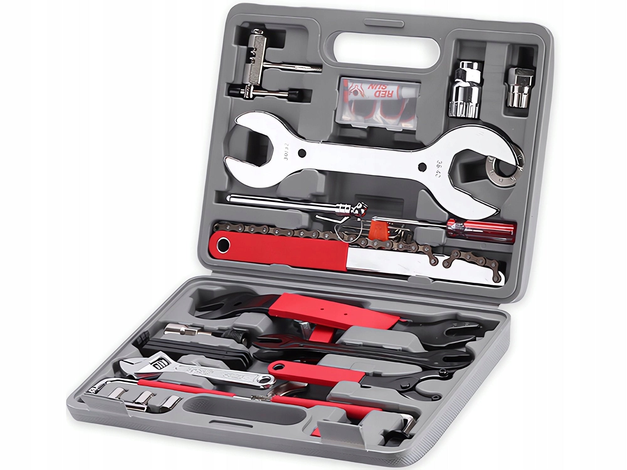 BIKE KEY TOOL SET 44PCS ALLEN CAP CASE SPOON PATCHES EAN (GTIN) 5906022636164