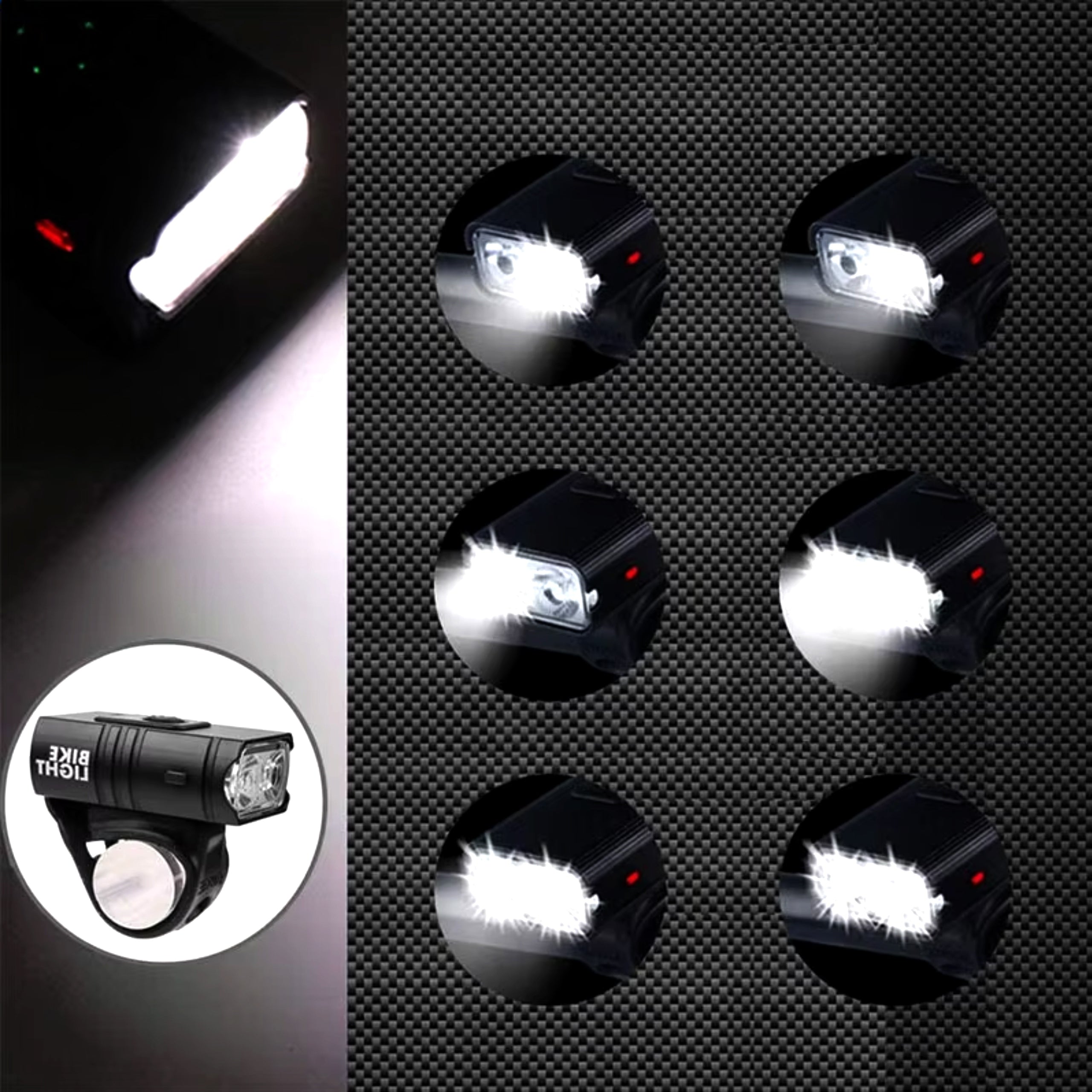 BIKE LIGHT 1000 LUMENS 1500 mAH FRONT USB TYPE C WATERPROOF STRONG Model BL-02