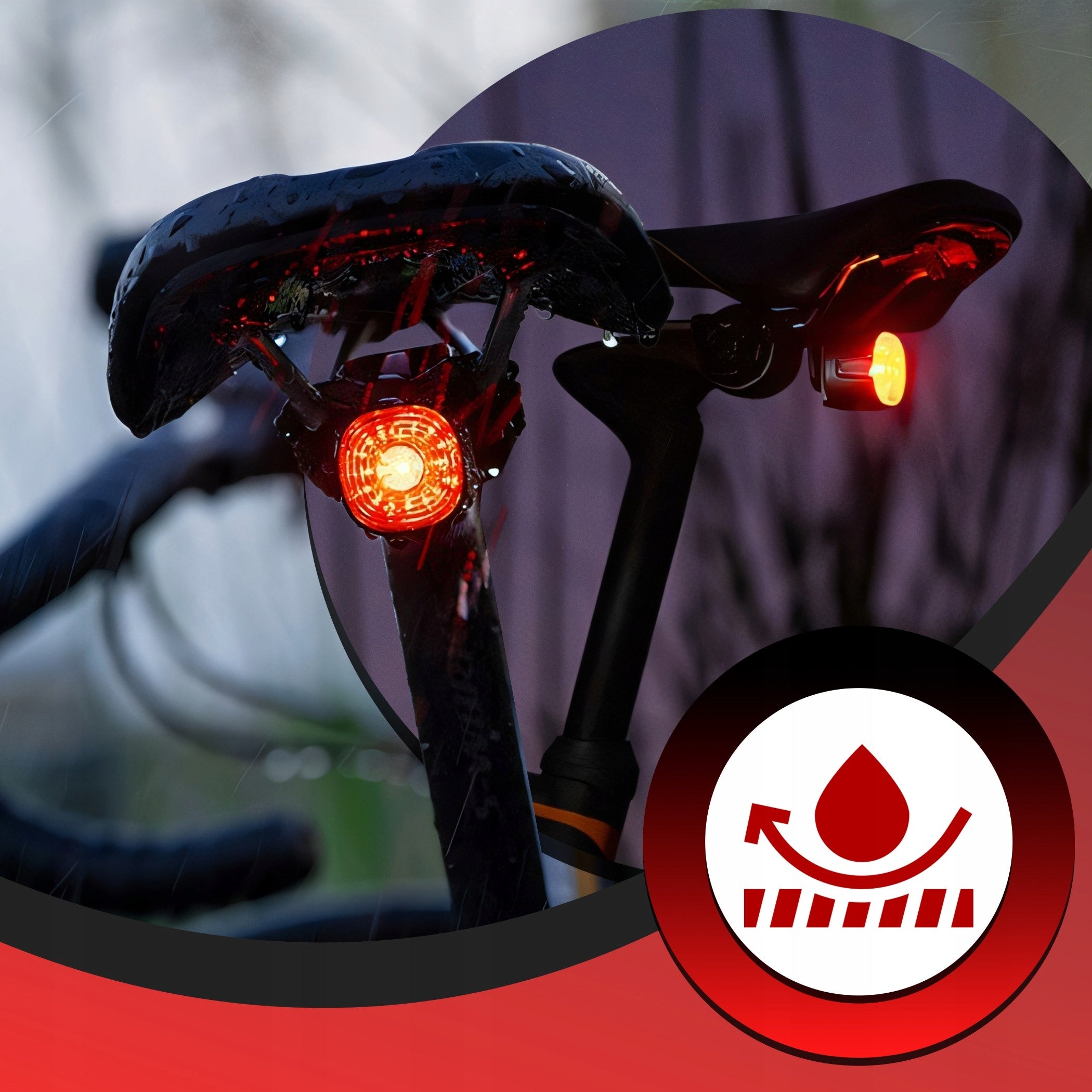 BIKE LIGHT REAR RED 250mAh USB-C WATERPROOF LIGHTING STRONG Packaging status original