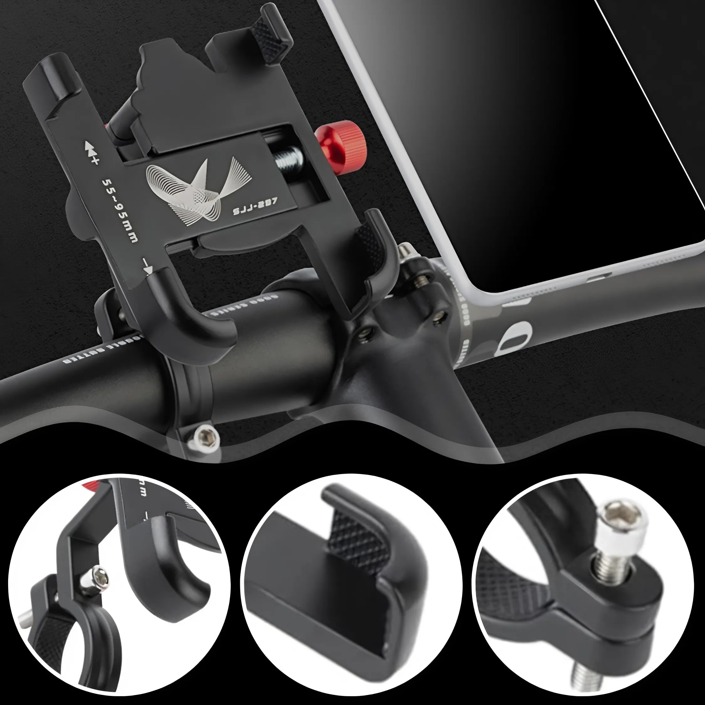 BIKE PHONE HOLDER FOR MOTORCYCLE SCOOTER STROLLER ADJUSTABLE STRONG EAN (GTIN) 5906186328295