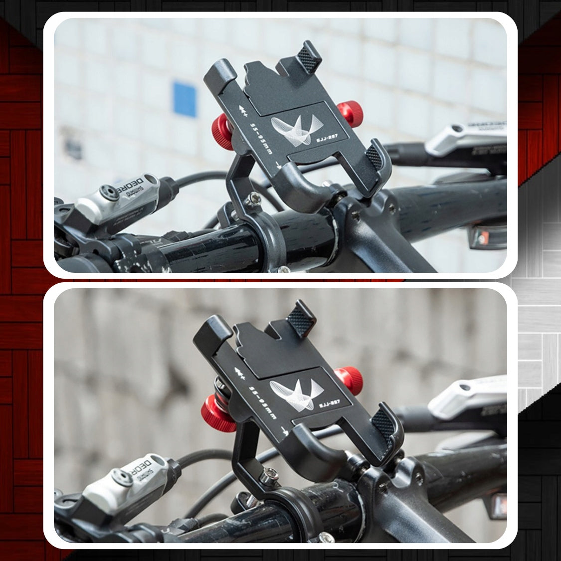 BIKE PHONE HOLDER FOR MOTORCYCLE SCOOTER STROLLER ADJUSTABLE STRONG For mobile