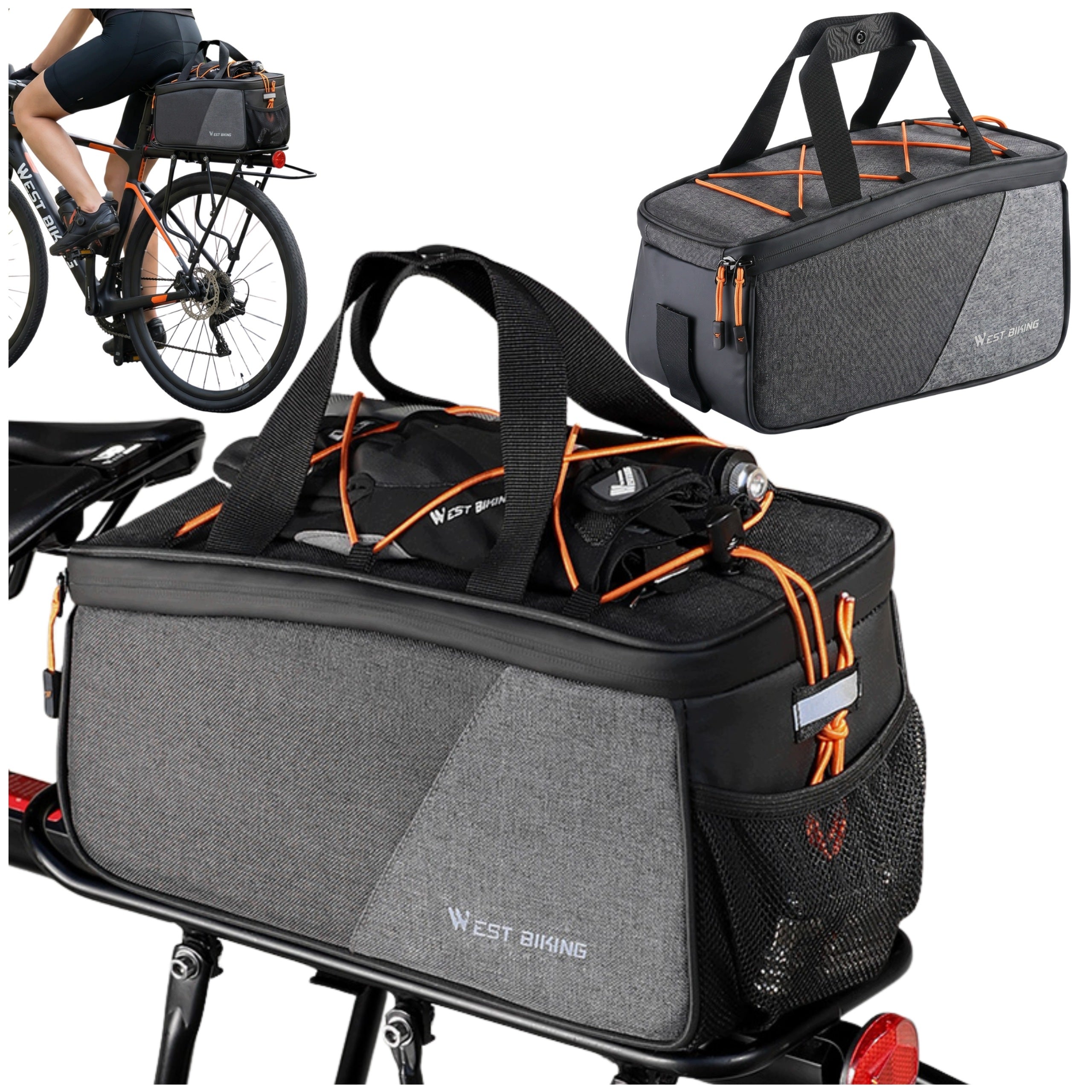 BIKE RACK BAG 6L Bicycle Pouch for Bicycle Waterproof Closure