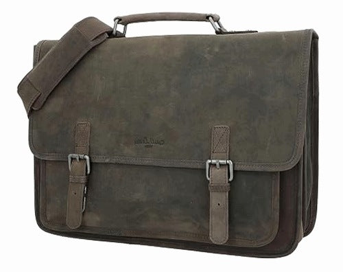 BIKE RACK BAG VINTAGE LEATHER BROWN OFFICE BRIEFCASE