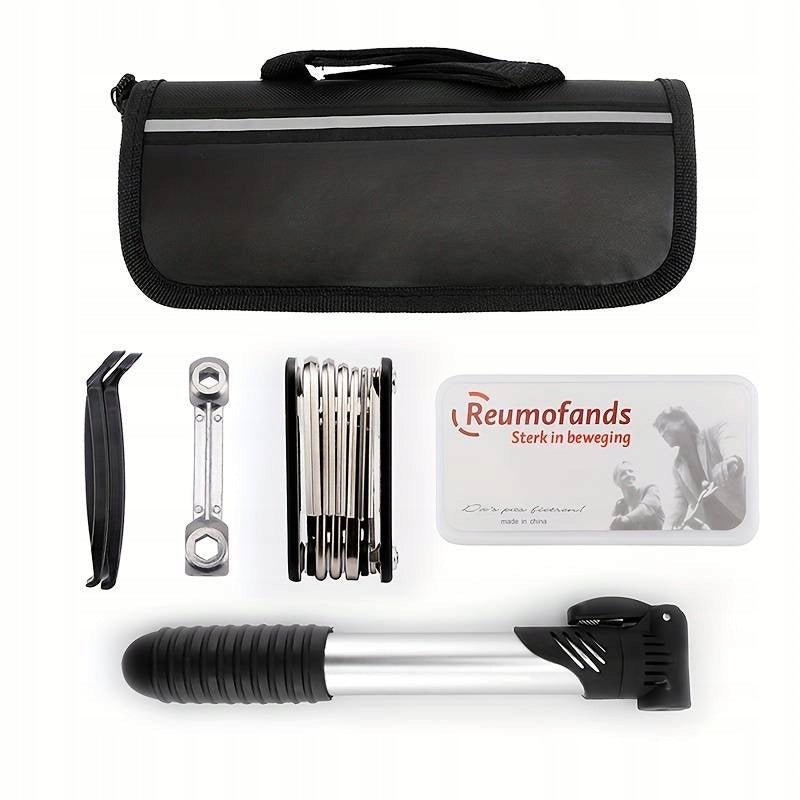 BIKE REPAIR KIT MULTIFUNCTIONAL TOOLS + PUMP + 21in1 CASE