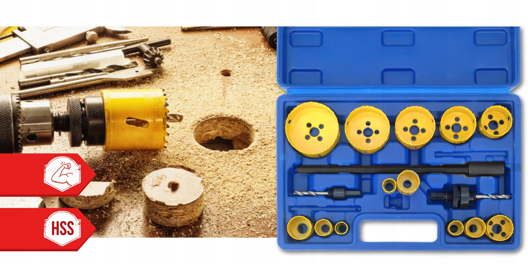 BIMETAL FORAMINIFERA FOR METAL AND WOOD 17 EL. CUTTERS SHARP SOLID HSS SUITCASE Brand Tagred
