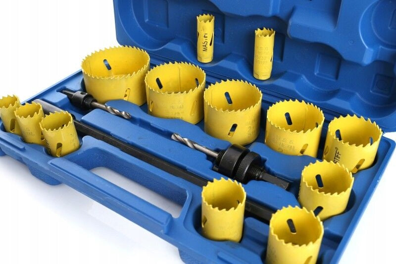 BIMETAL FORAMINIFERA FOR METAL AND WOOD 17 EL. CUTTERS SHARP SOLID HSS SUITCASE Diameter 76 mm