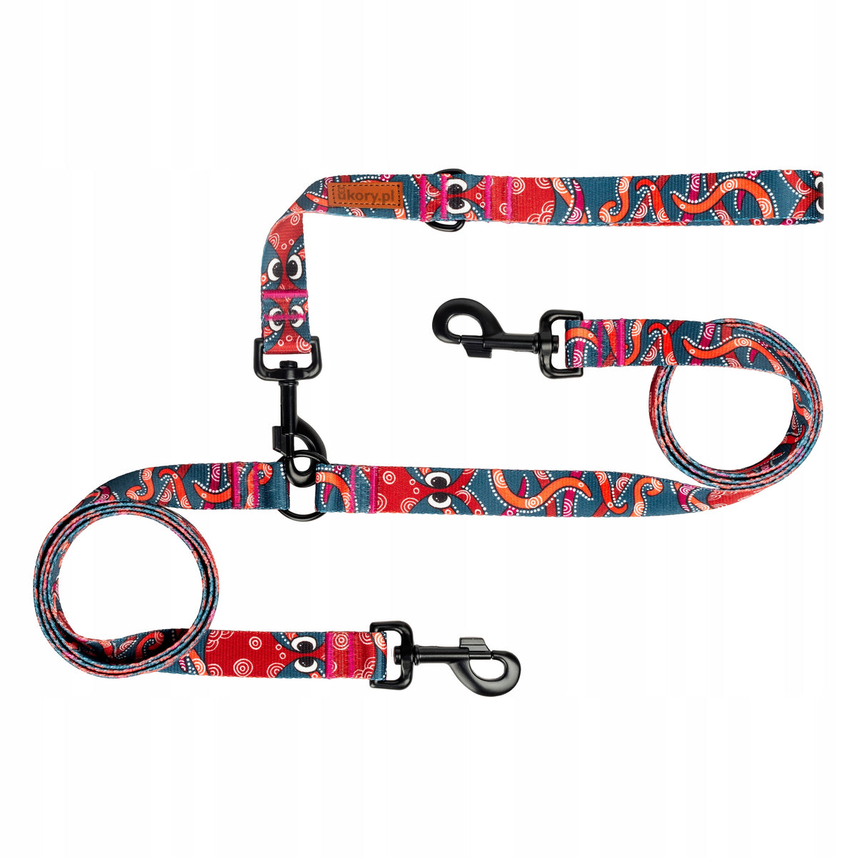 BINARY Town LEASHES two dogs 1,78 m TAPE 1,5 cm Ukory WITH PRINT Packaging status original