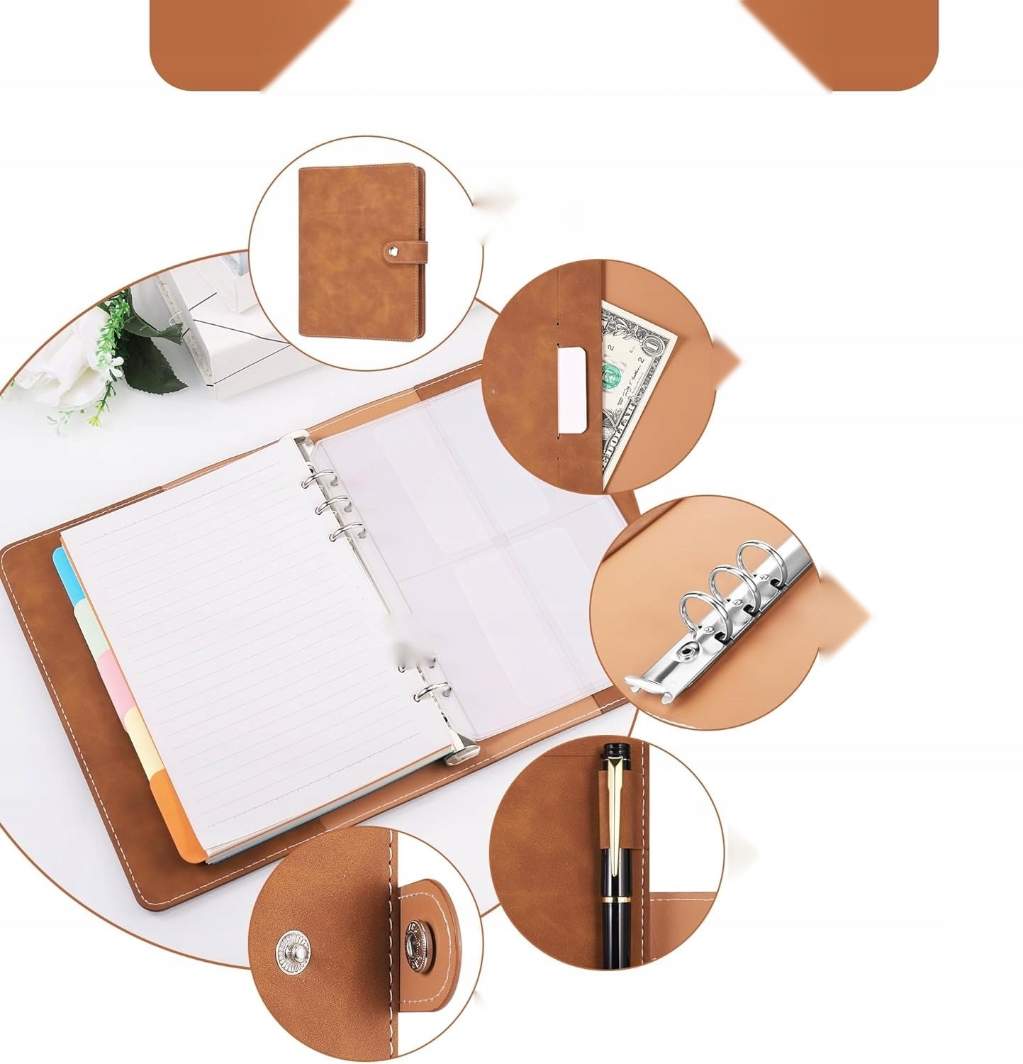 BINDER A5 6 RING PU LEATHER NOTEBOOK SET ORGANIZER Manufacturer code 5908107921318