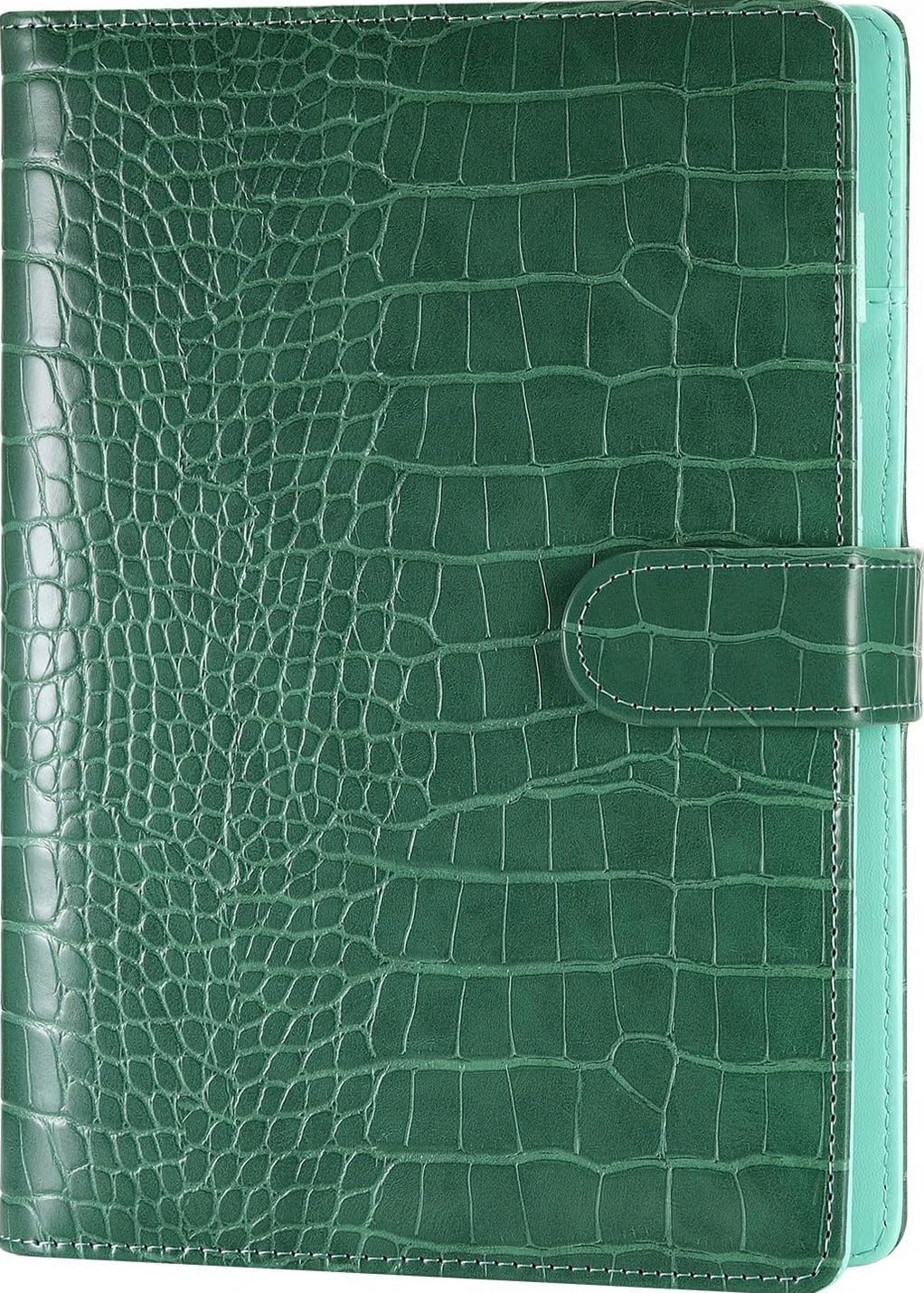 BINDER A5 RING NOTEBOOK ORGANIZER PLANNER LEATHER GREEN