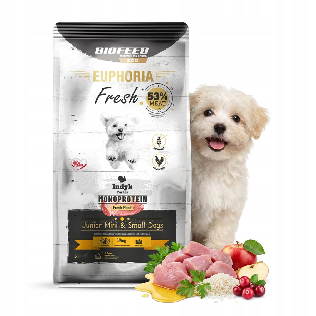 BIOFEED Euphoria Fresh Meat Junior Mini Small XS Monoprotein Turkey 2kg