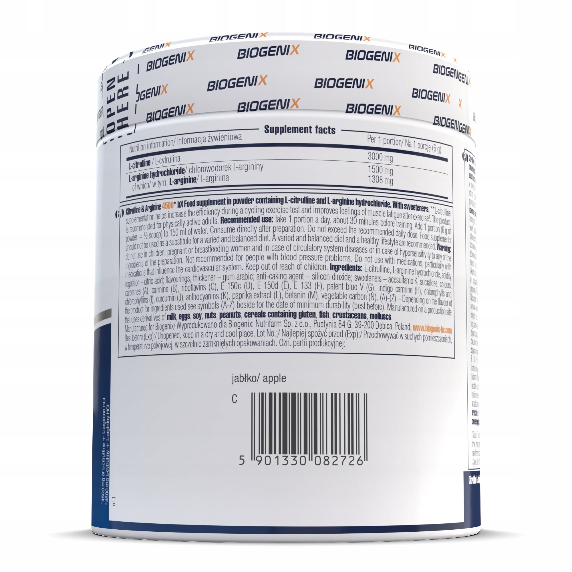 BIOGENIX CITRULLINE&ARGININE 200g CITRULLINE ARGININE Expiration date at least 1 year from the date of purchase