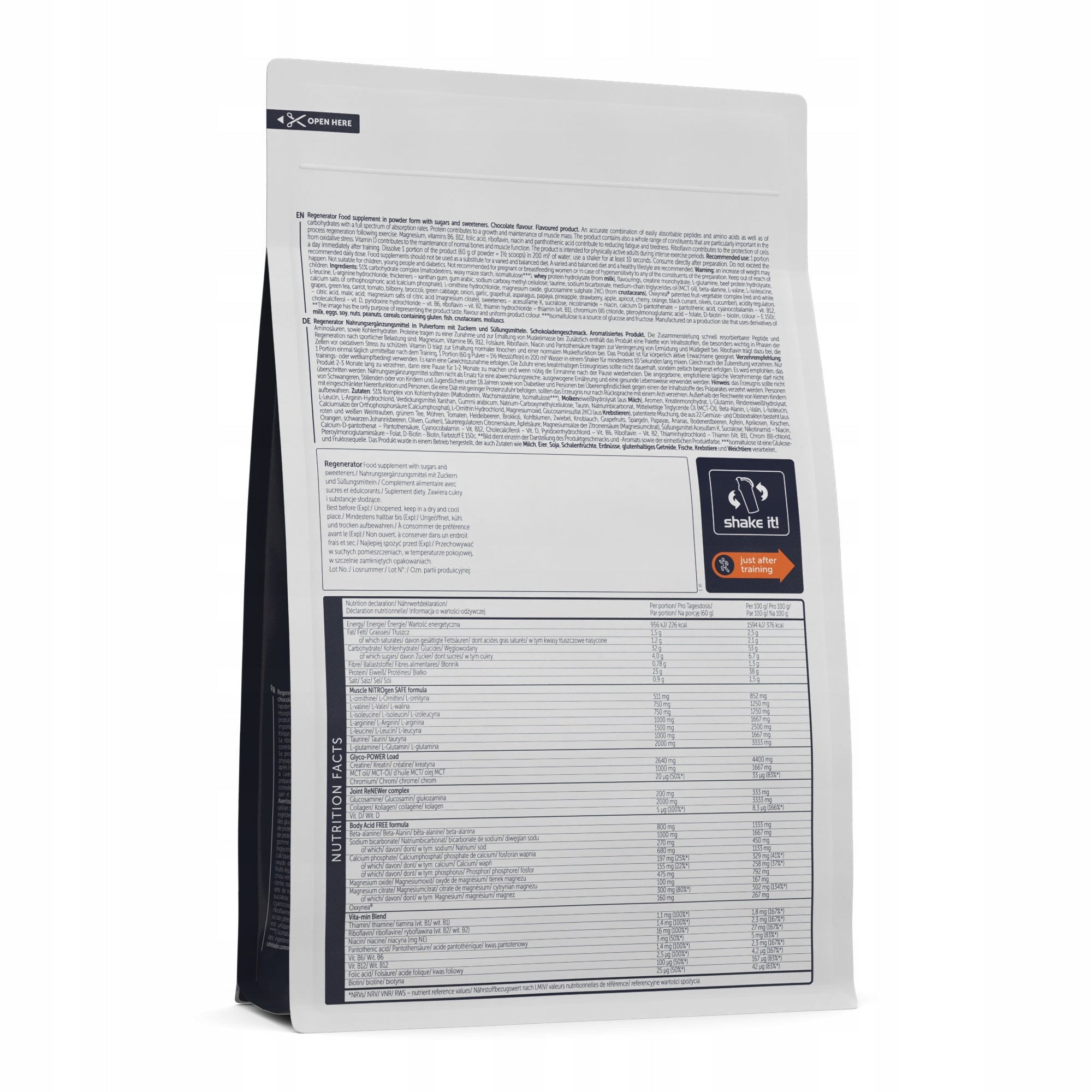 BIOGENIX REGENERATOR 900g PROTEIN WPC CREATINE CARBOHYDRATES Brand Biogenix