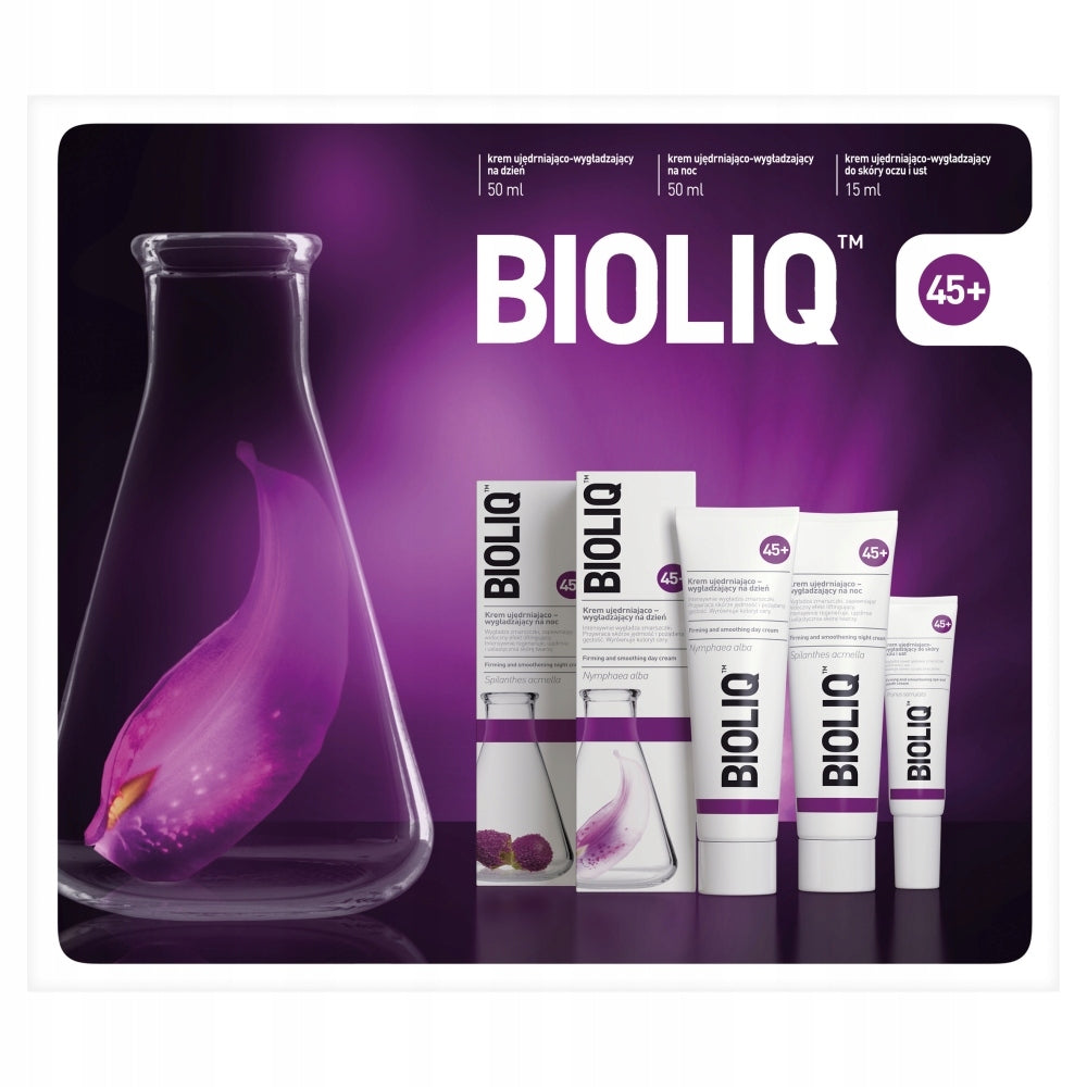 BIOLIQ Set 45+, Tagescreme für reife Haut 50 ml + Nachtcreme 50 ml + Augencreme 15 ml 