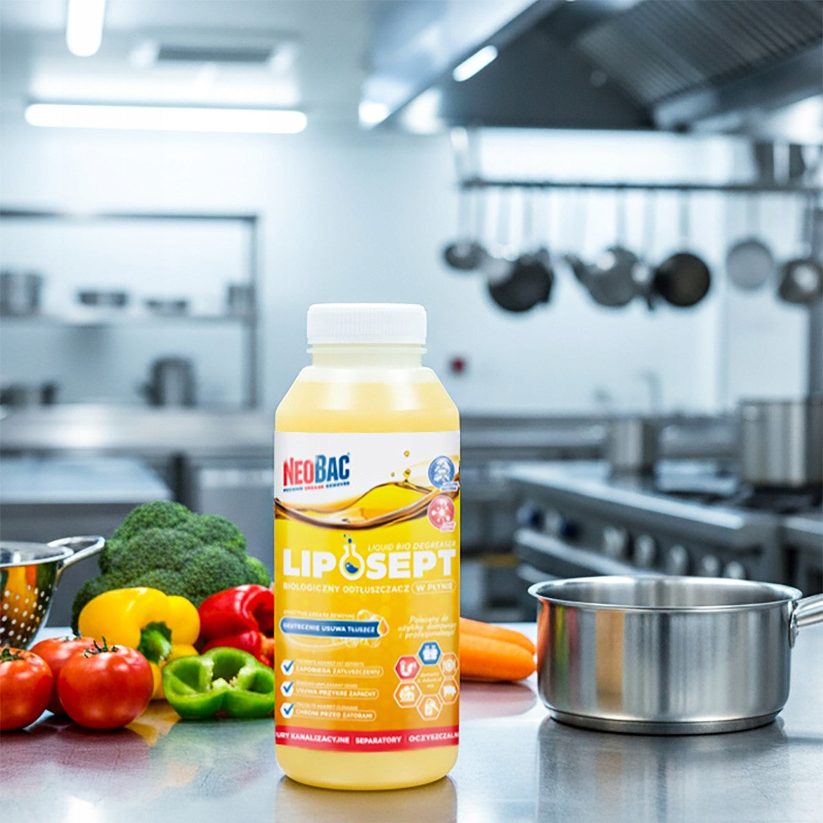 BIOLOGICAL degreaser liquid LIPAZA NeoBac LIPOSEPT removes FAT 0,5L Product form liquid