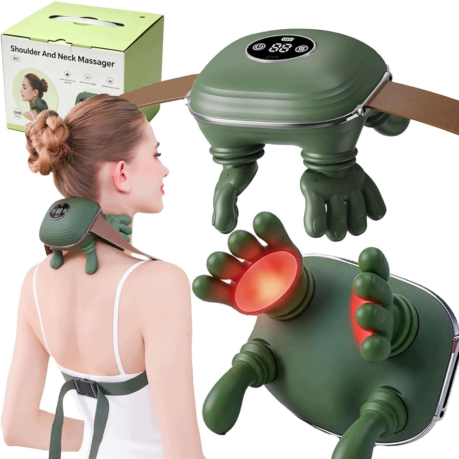 BIONIC Back Neck Massager With 4D ACUPRESSURE HEATED Display