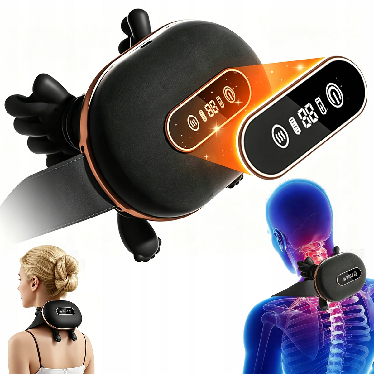 BIONIC NECK AND SHOULDER MASSAGER HEATED 3 BACK LEVELS WIRELESS