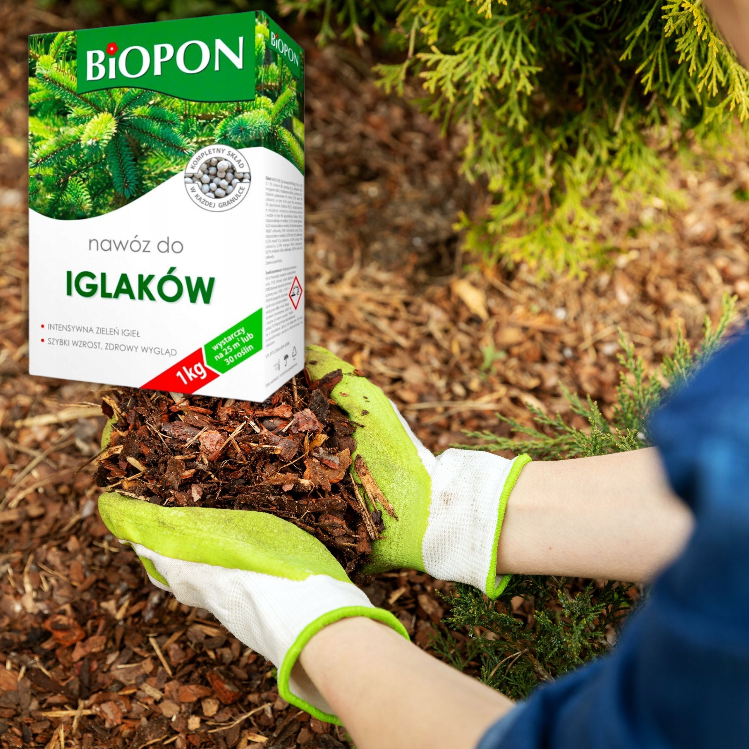 BIOPON FERTILIZER FOR CONIFERS GRANULES 1 KG RAPID GROWTH HEALTHY APPEARANCE OF NEEDLES Manufacturer Bros
